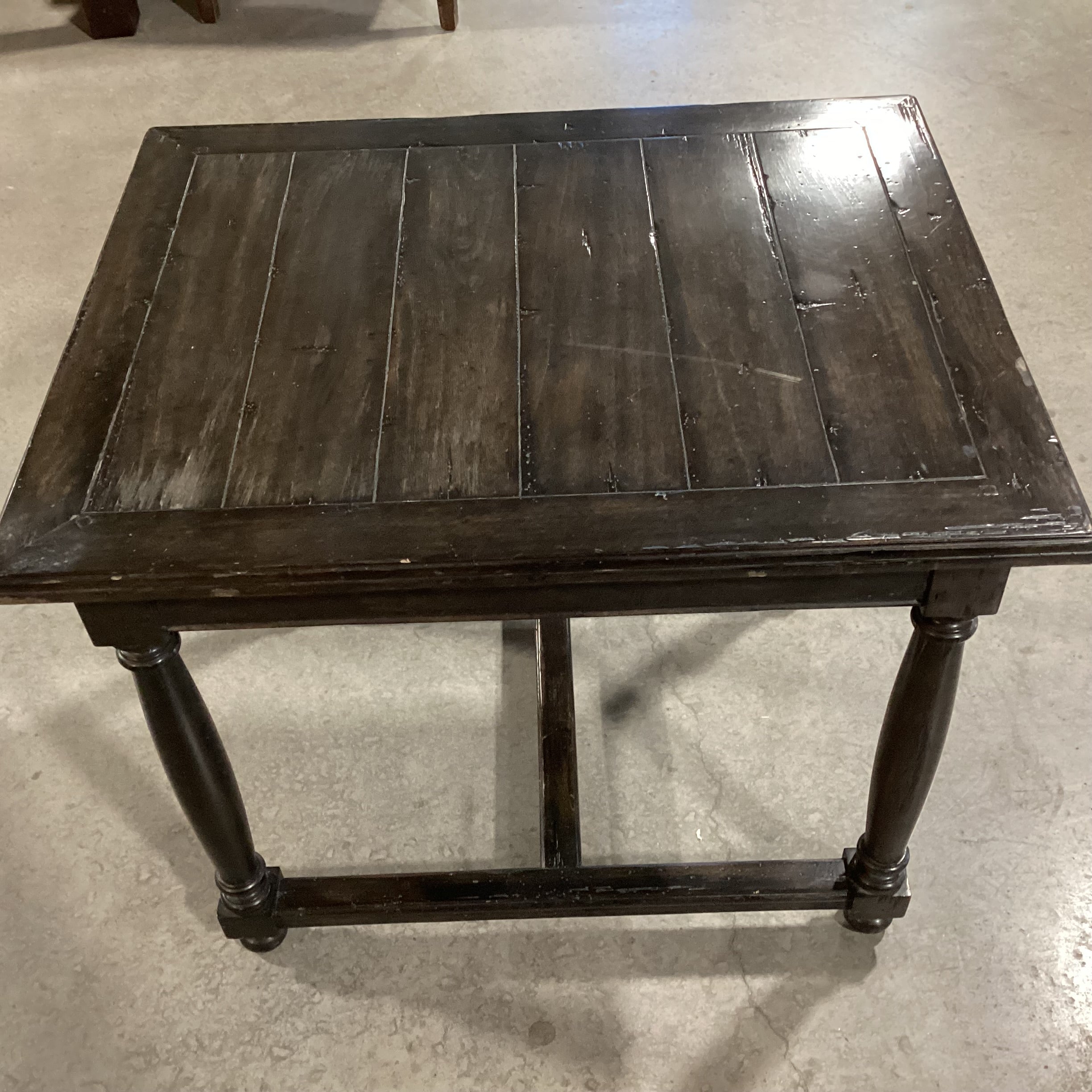 Dark Finish Distressed Wood 1 Drawer End Table 24"x 30"x 25.5"