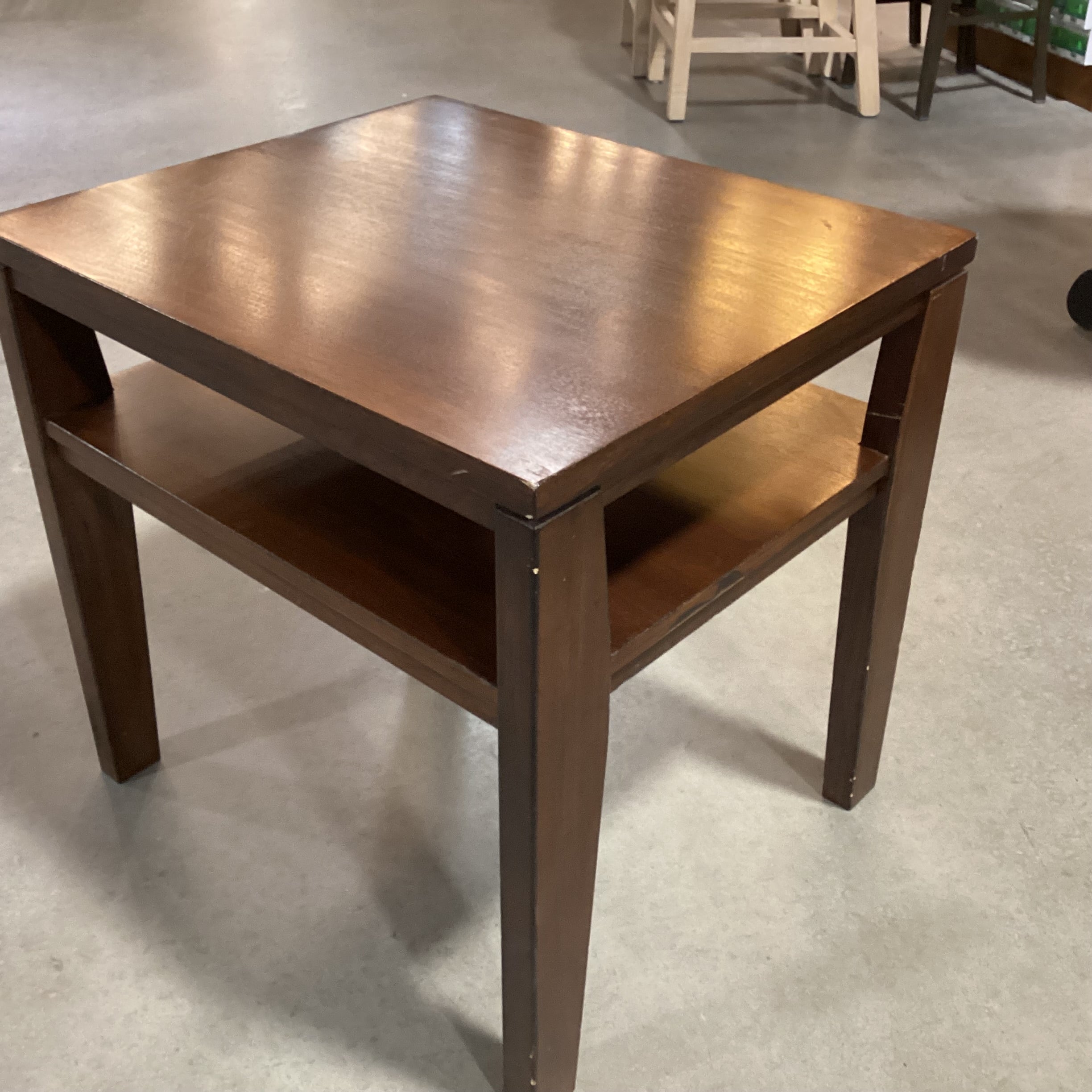 Ashley Furniture Dark Finish Wood Open Shelf End Table 26"x 22"x 25"