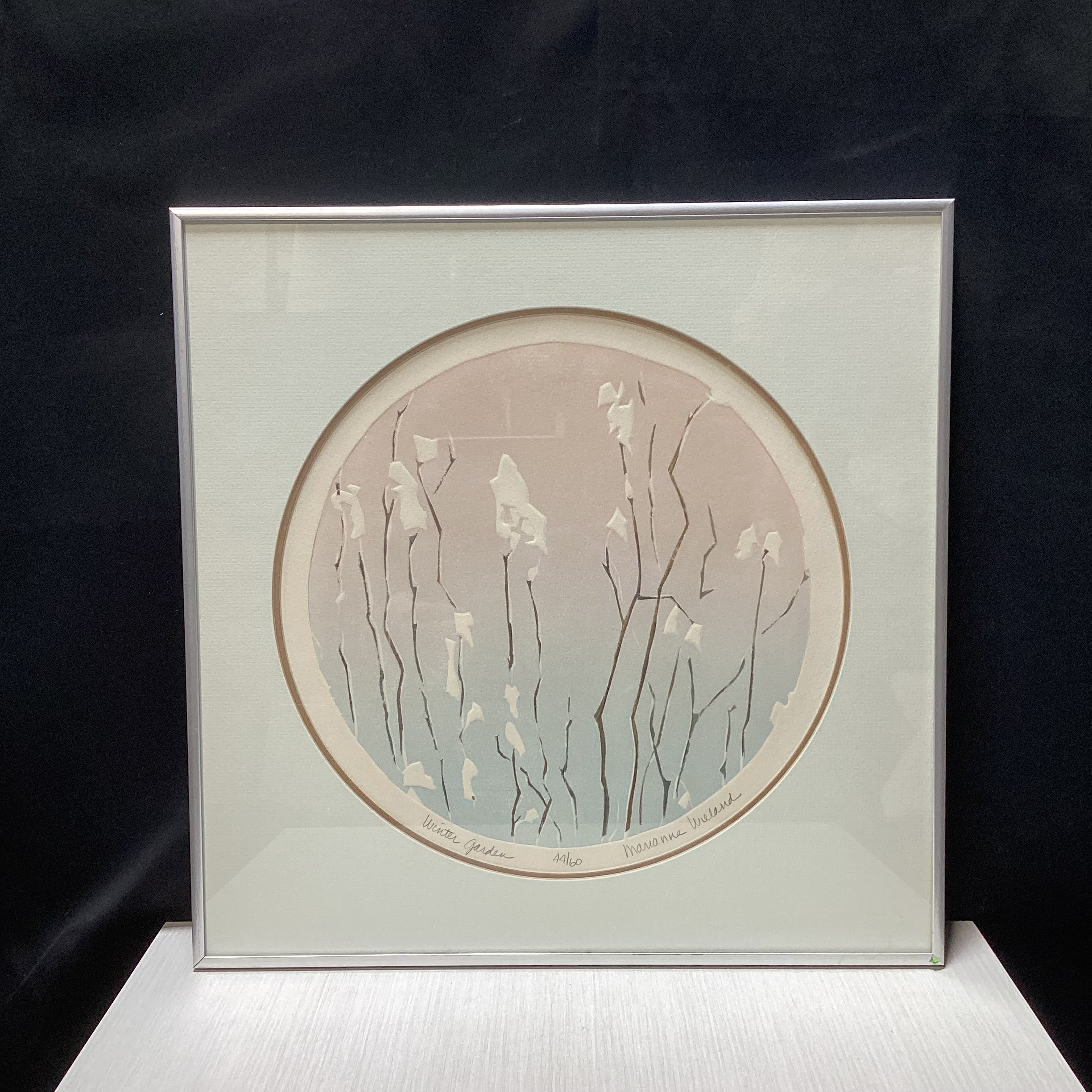 Marianne Wieland Signed "Winter Garden" Limited Edition Print 17.5" x 17.5"