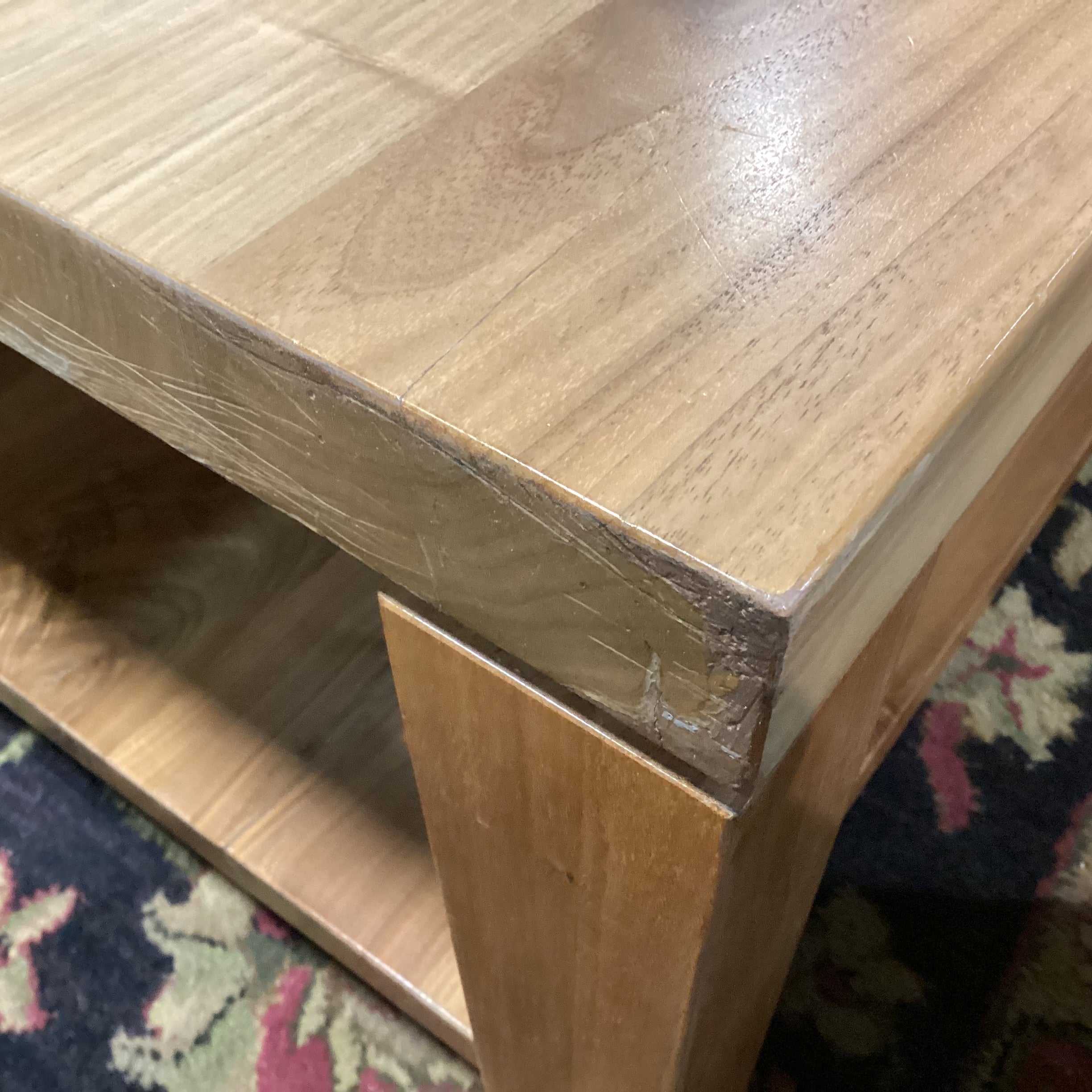Solid Walnut with Bottom Shelf Coffee Table 42"x 42"x 16"