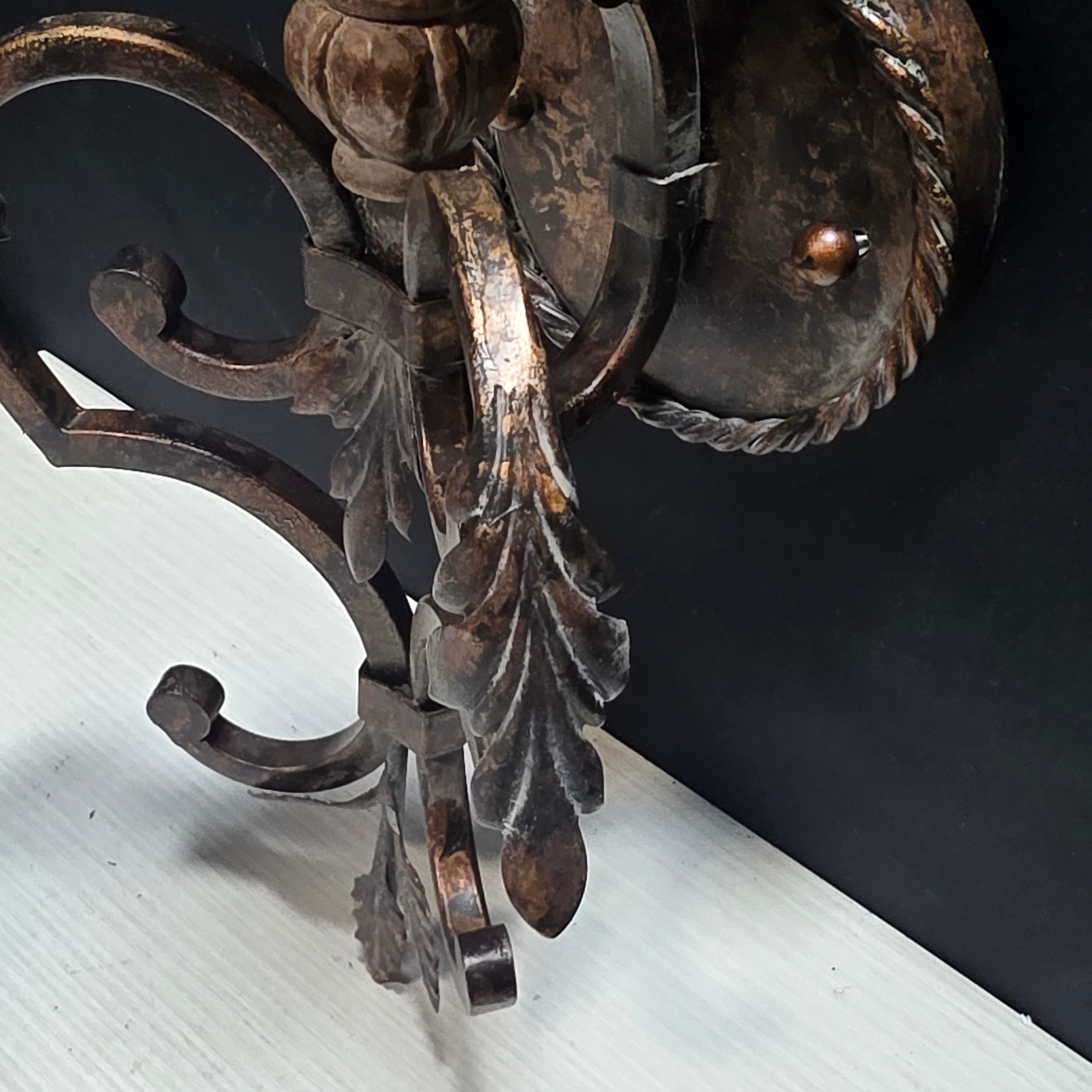 70's Vintage Spanish Revival Candlestick Sconce 8"x7"x16"