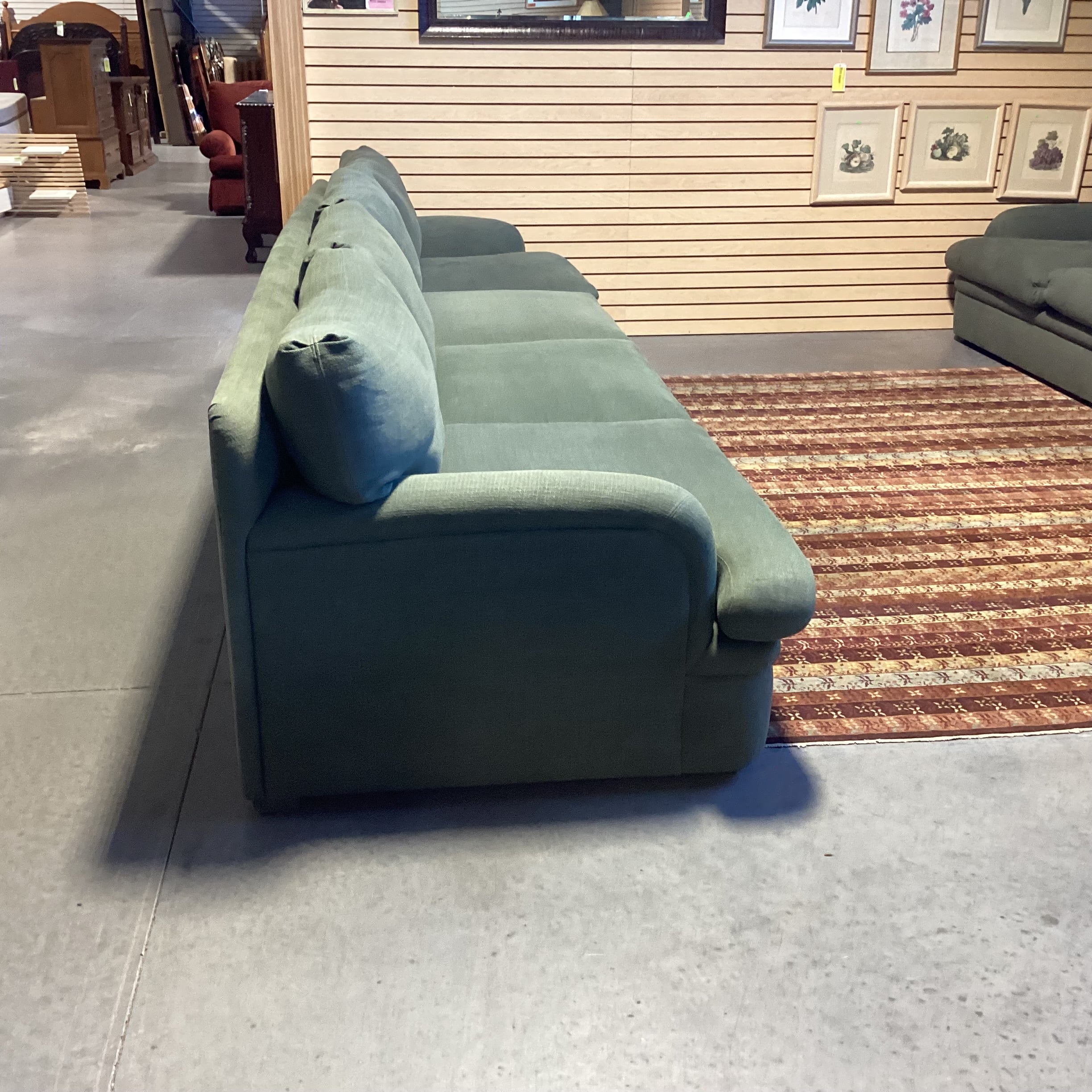 Custom Sage Belgian Linen & Down Sofa 150"x 41"x 31"