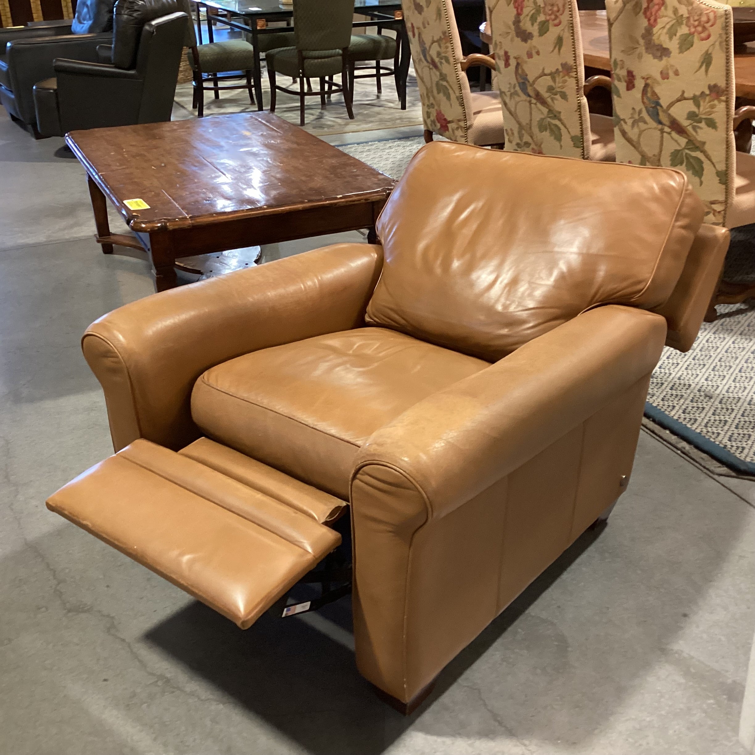 American Leather Furniture Tan Leather Recliner Chair 36"x 40"x 34"
