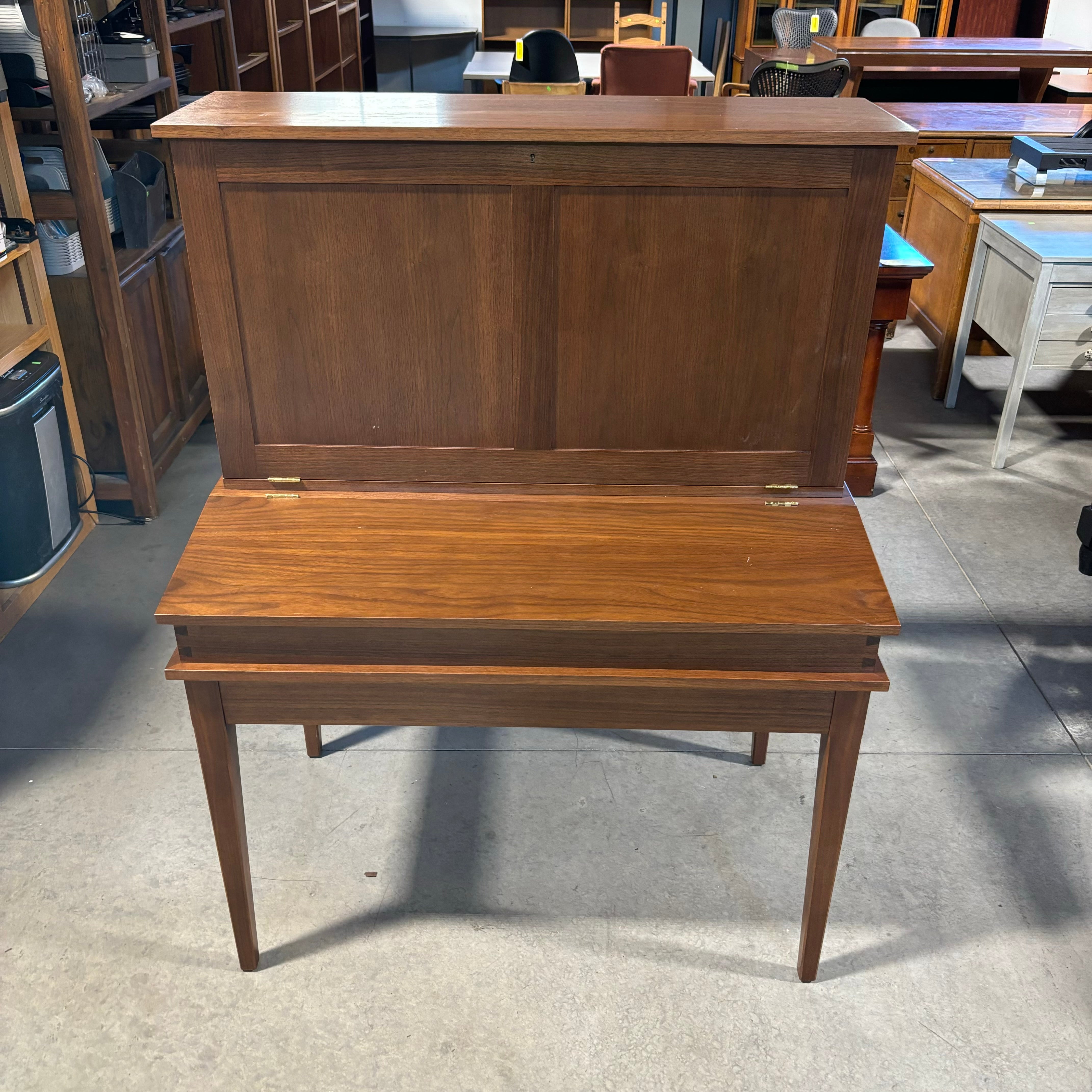 19th Century Style Drop Front Solid Wood Secretary Desk 42"x 24"x 54"