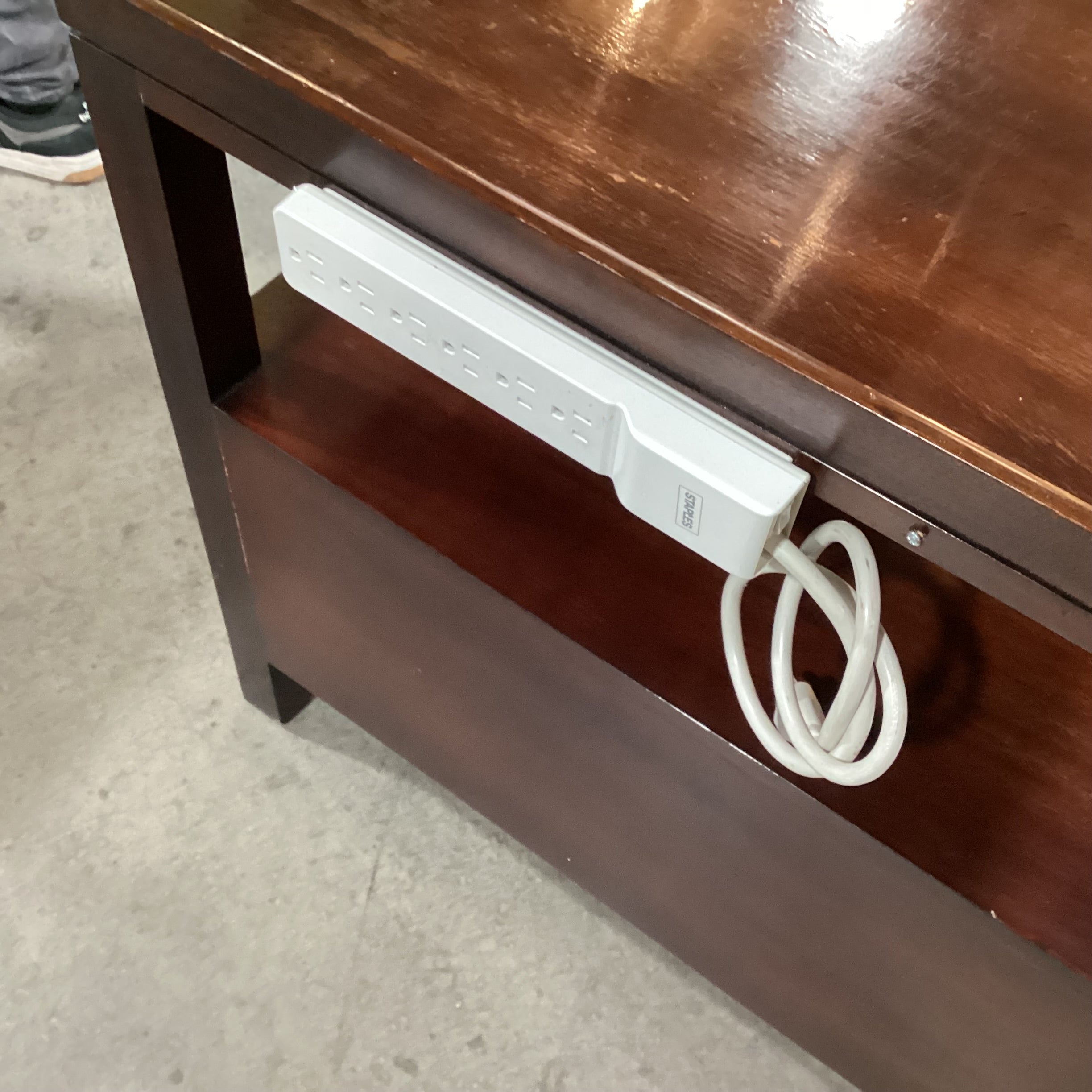 Milling Road a Division of Baker Furniture Dark Finish Wood Tray Top 2 Drawer with Power Strip Nightstand 31"x 20"x 30"