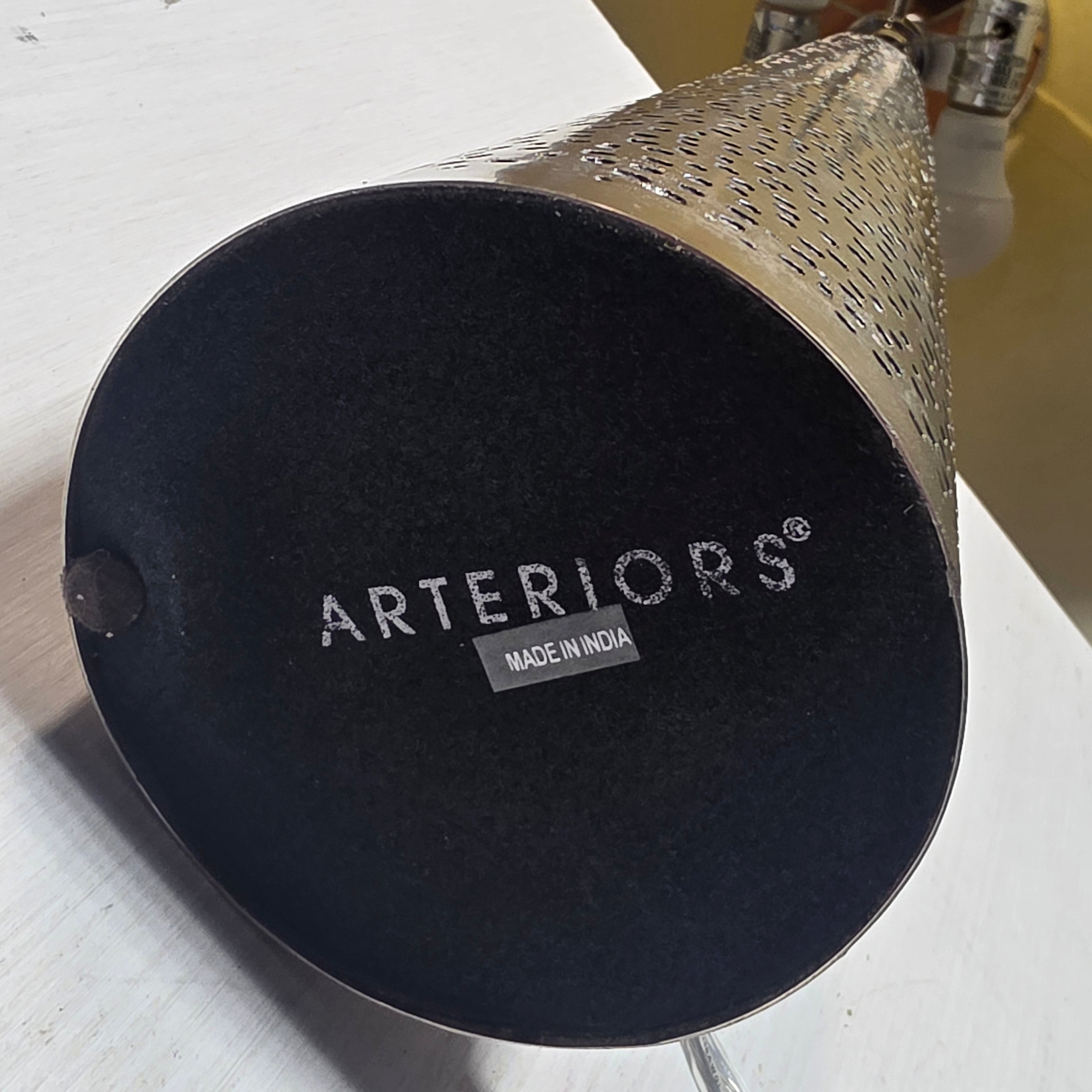 Arterois Hand Hammered Silver Metal Table Lamp Made in India 22"Dx32"