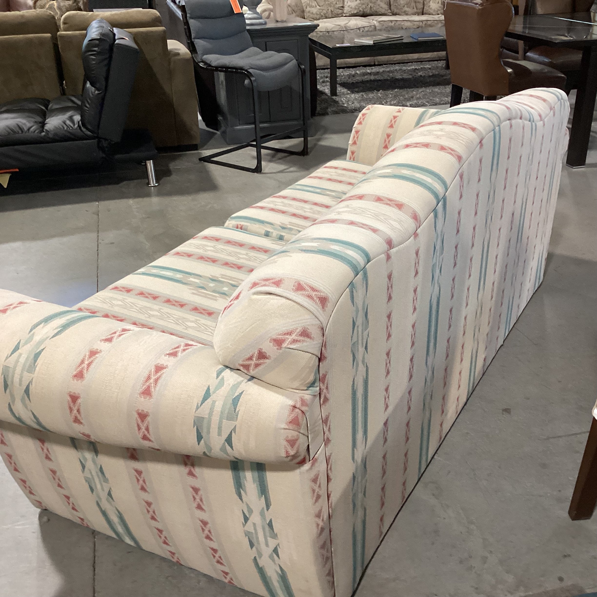 International Furniture Cream Red Green Southwest Sofa 92"x 36"x 35"