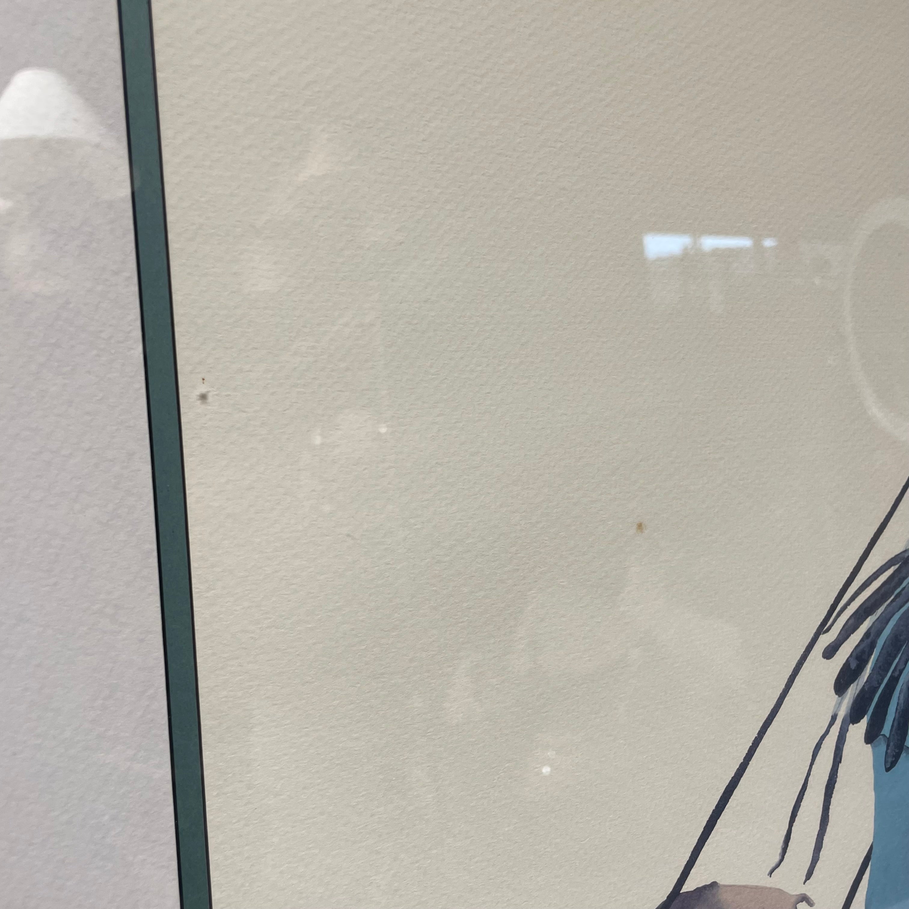 Sam English Signed/Dated "That Meeting" Print In Black Frame 37" x 29"