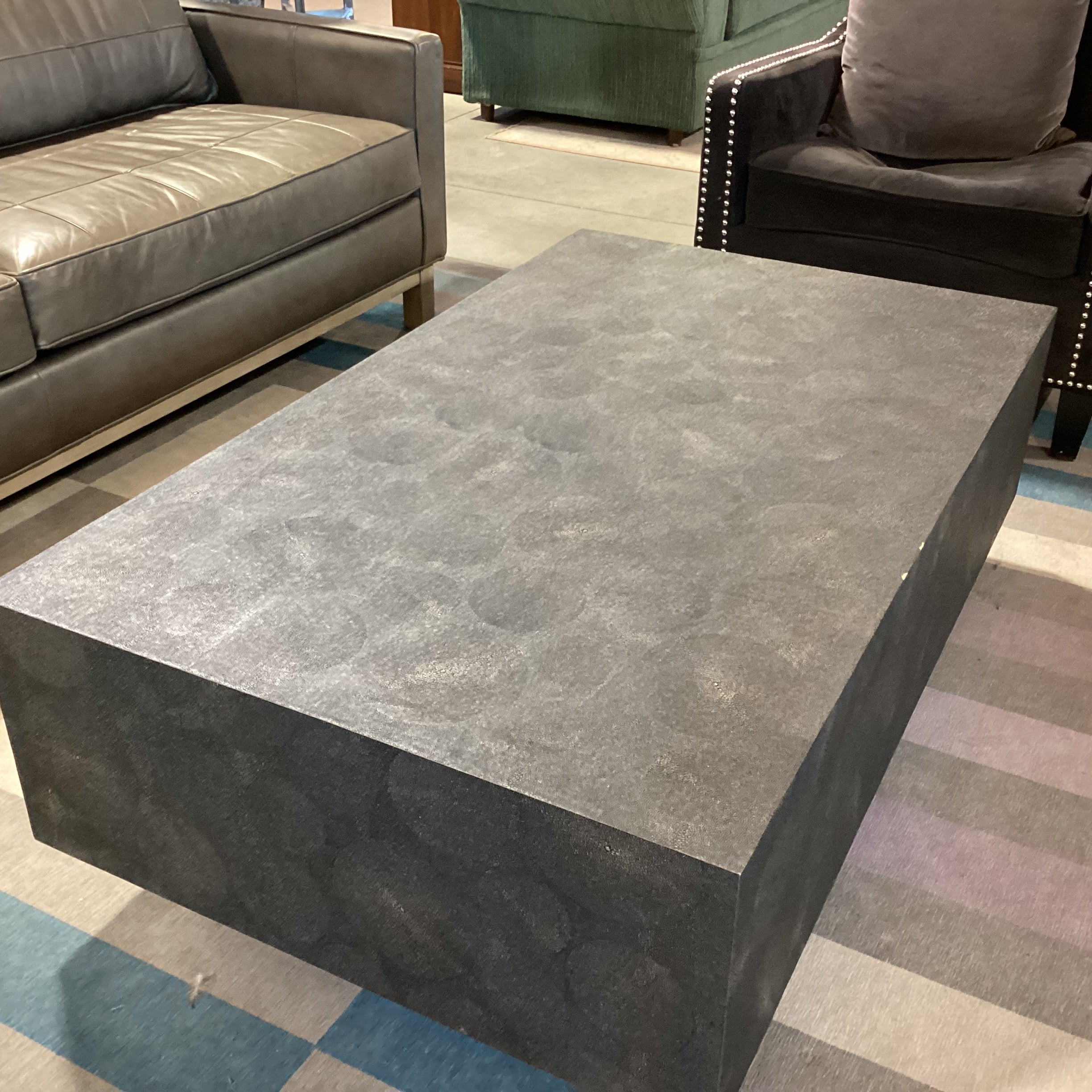 Made Goods Faux Shagreen Coffee Table 50"x 30"x 16"