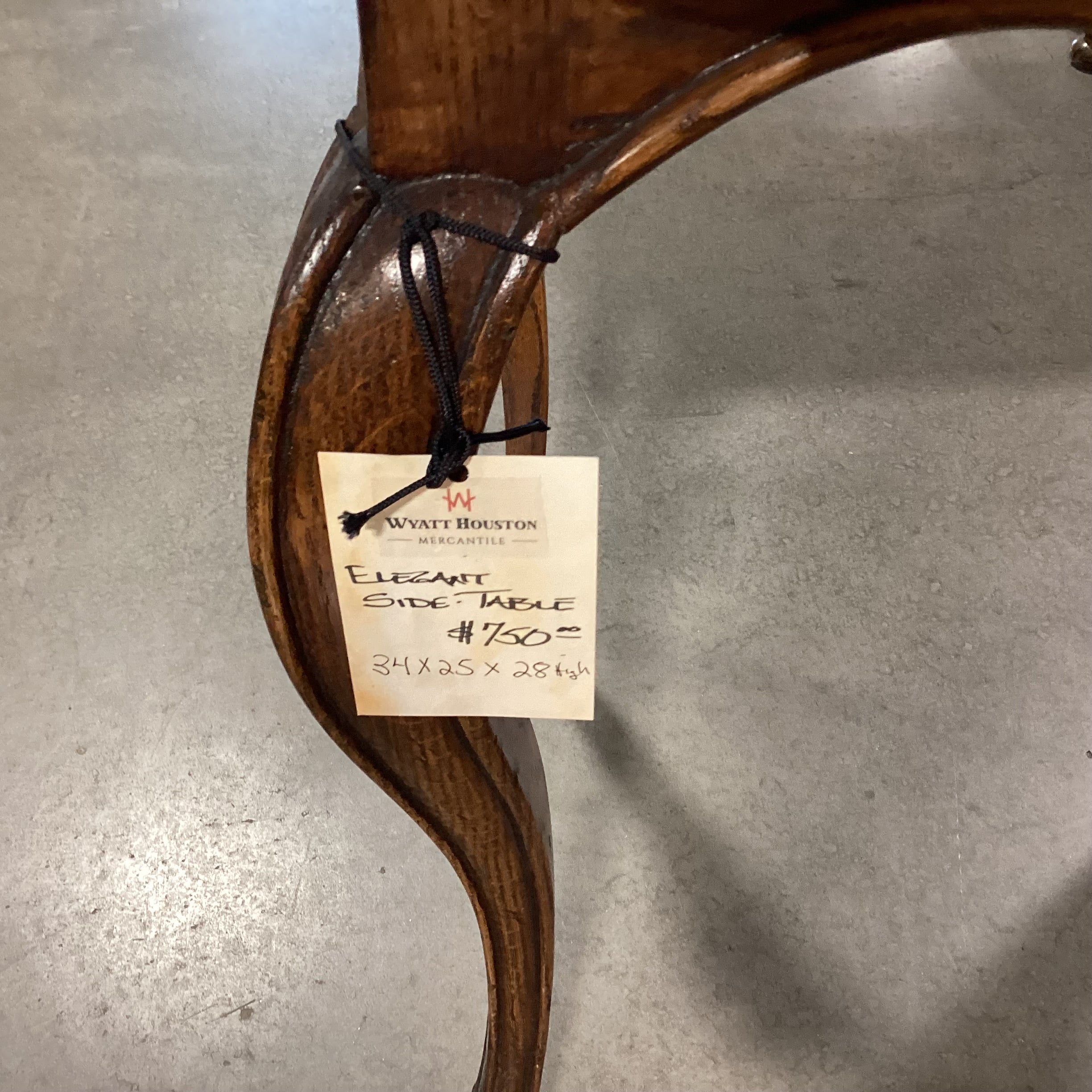 Ornate Carved Finished Wood Accent Table 35"x 26"x 28.5"