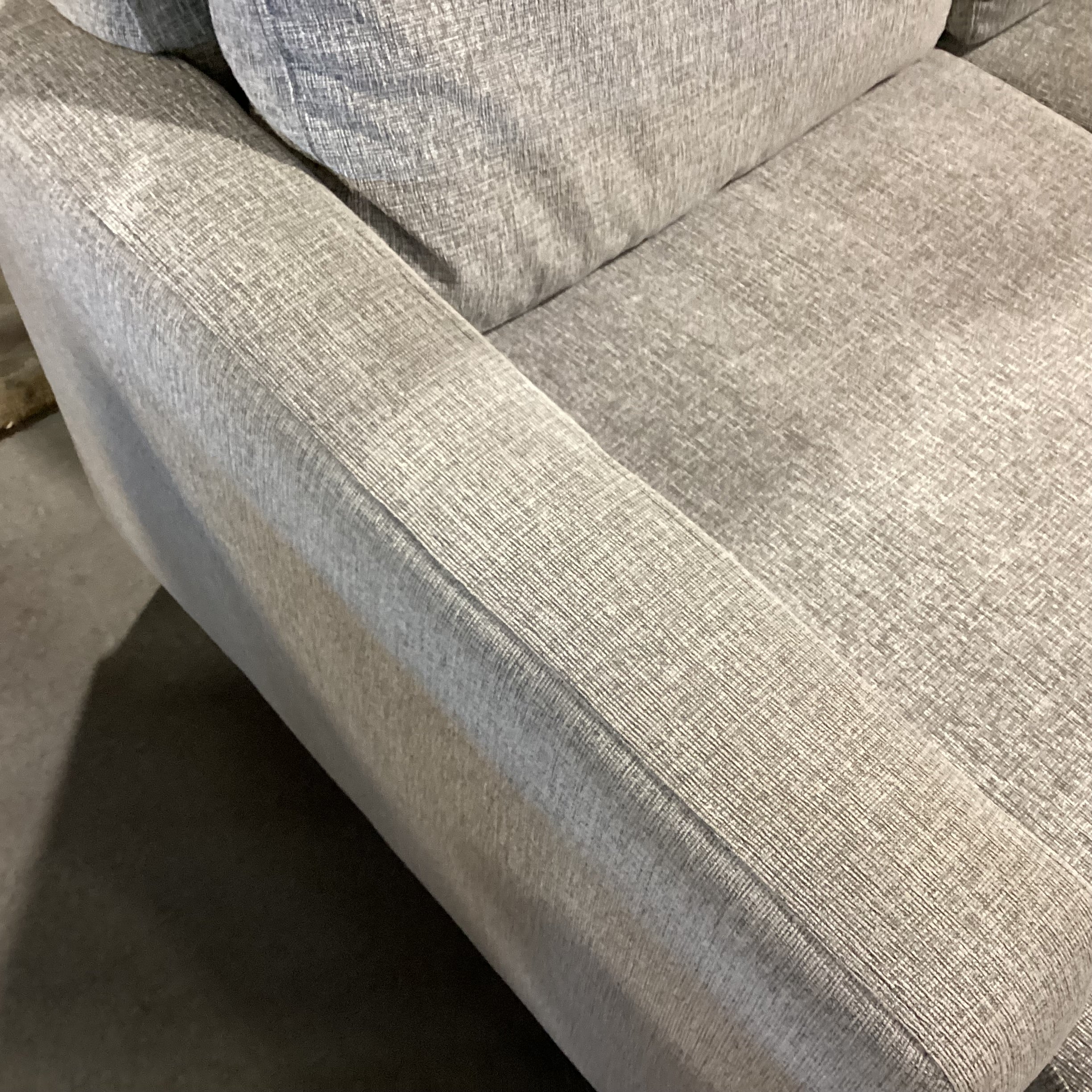 Heather Grey Woven With Flip Down Console 2 Piece Sectional 80"x 58"x 33"x 35"
