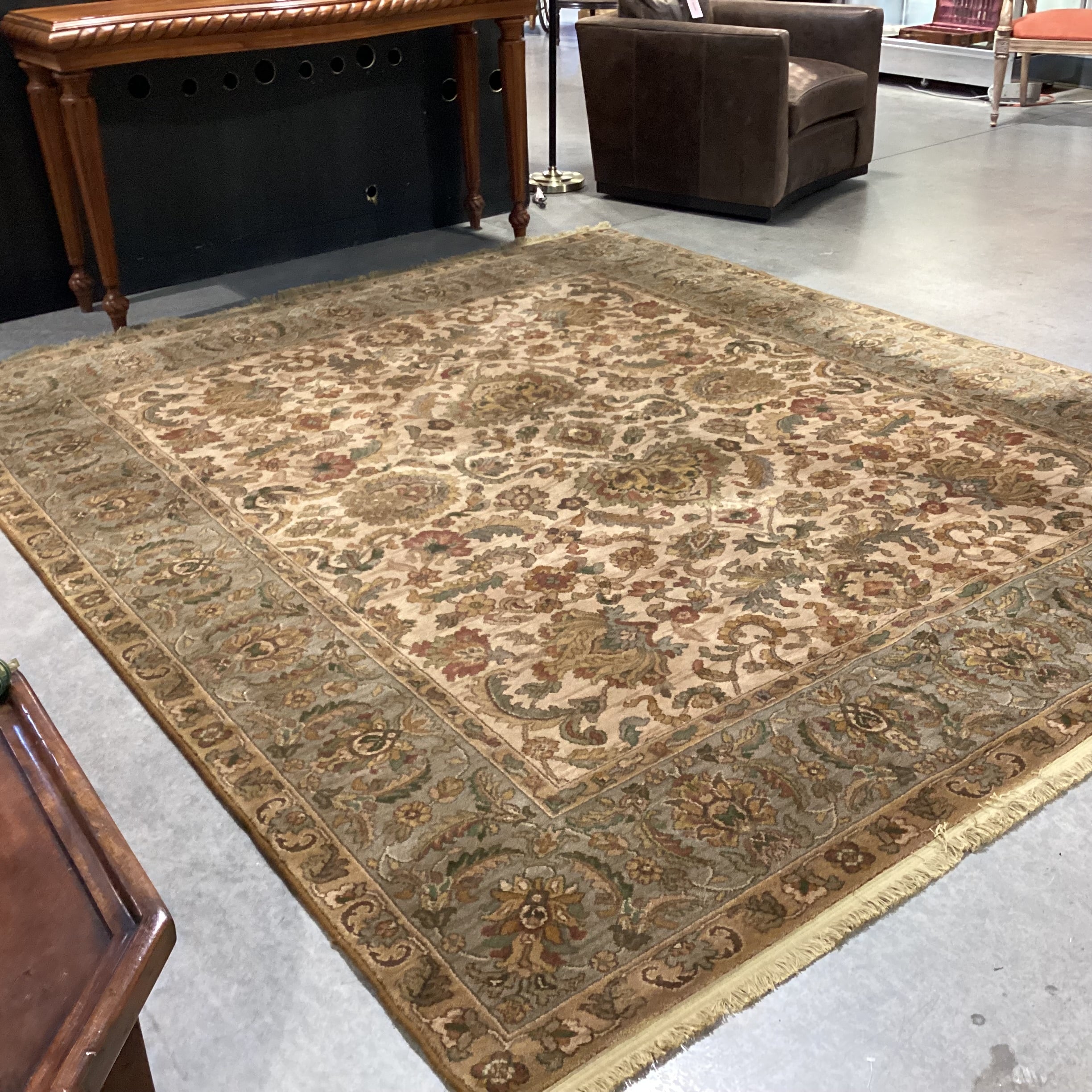 Karastan Samovar Teawash Gold Olive Rust Woven Wool Rug 8'8"x 10'