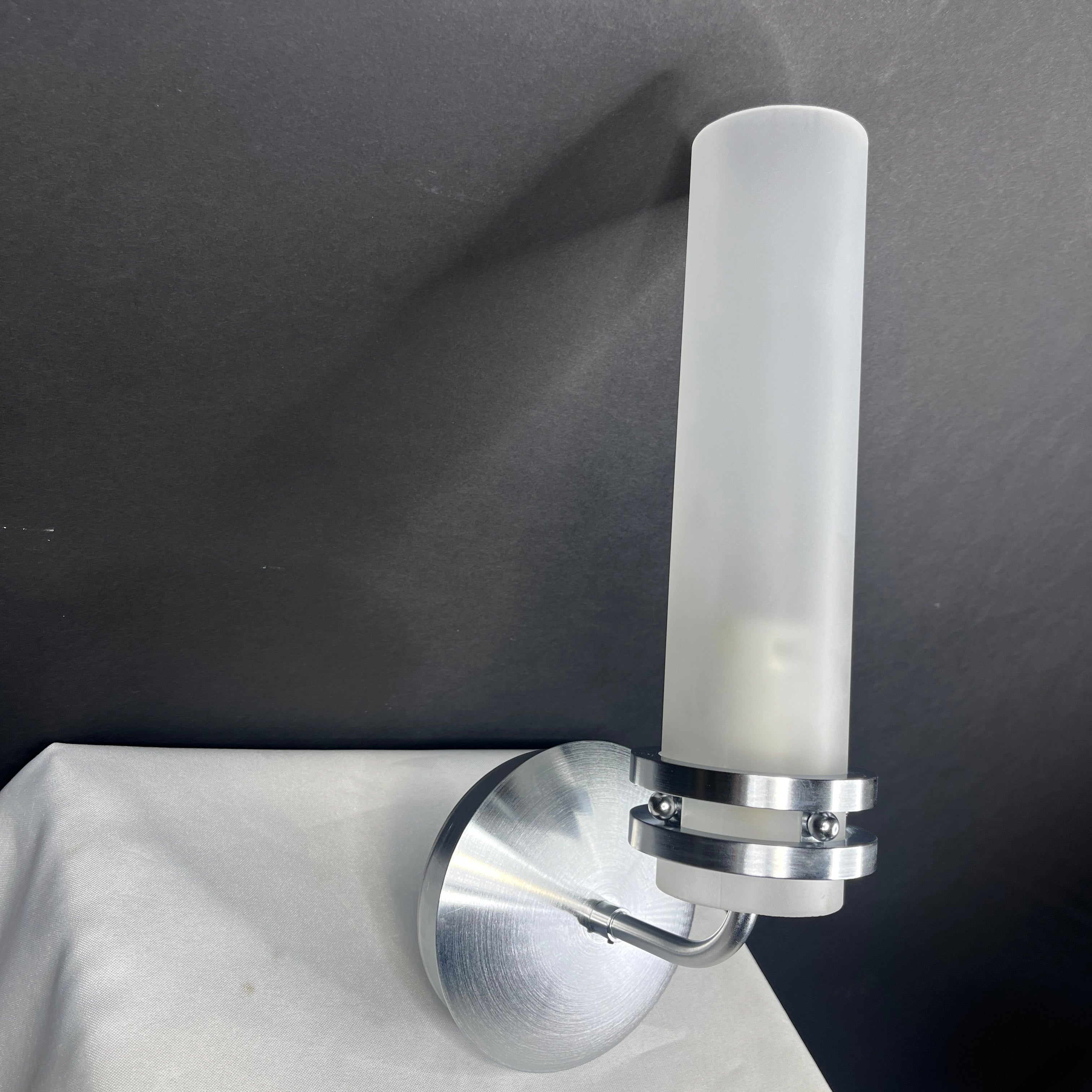 Modern 1-Light Chrome with Frosted Glass Shade Wall Sconce 6”x 14”x 6.5”