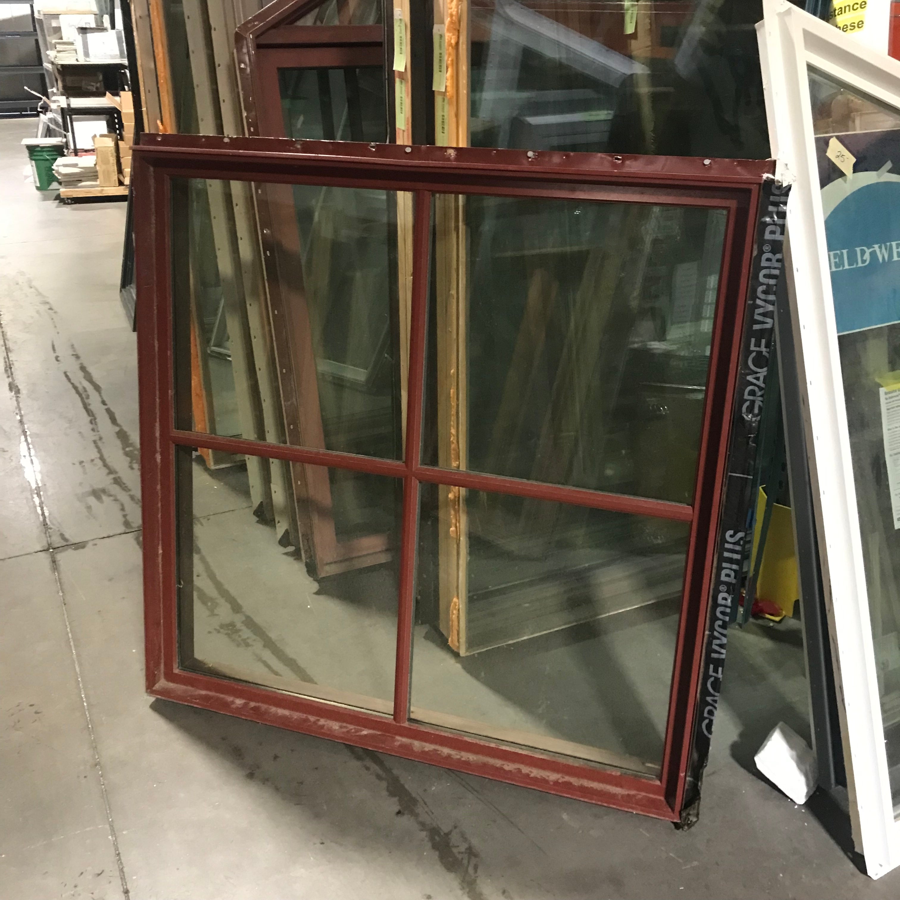 47.5"x 47.5"x 4" Cranberry Metal Clad 4 Pane FIXED Exterior Window