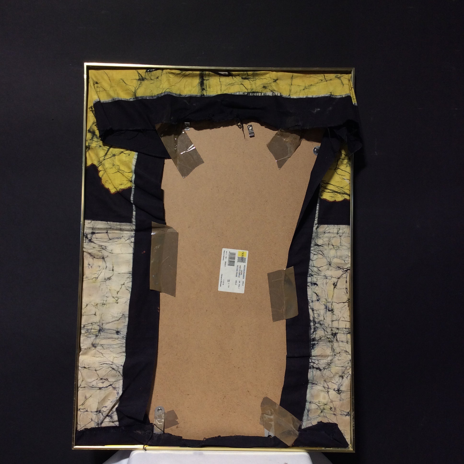 African Batik Art Of A Woman In A Gold Frame 20" x 28"