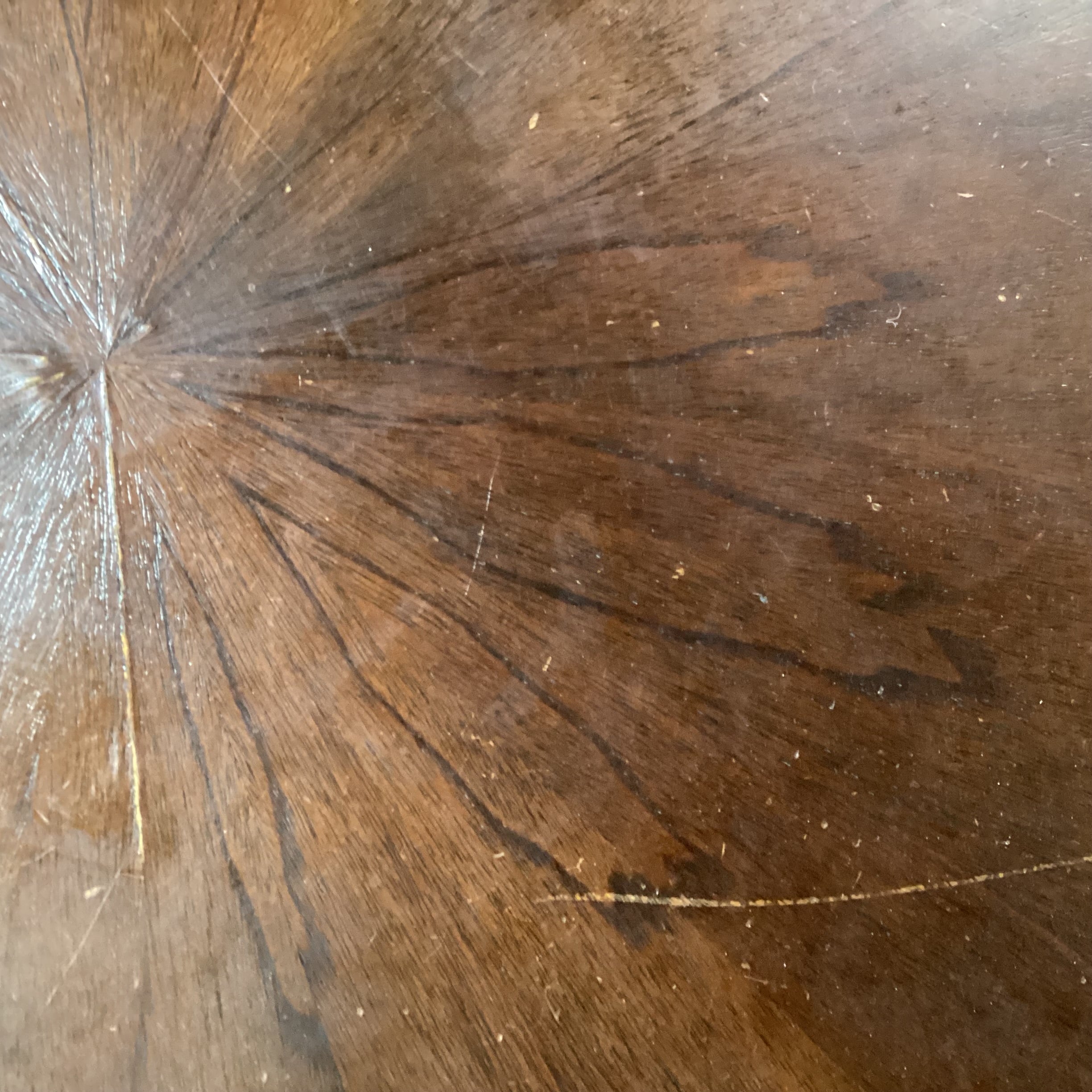 Finished Wood & Veneer Round with Ribbed Sides Coffee Table 45" Diameter x 20"