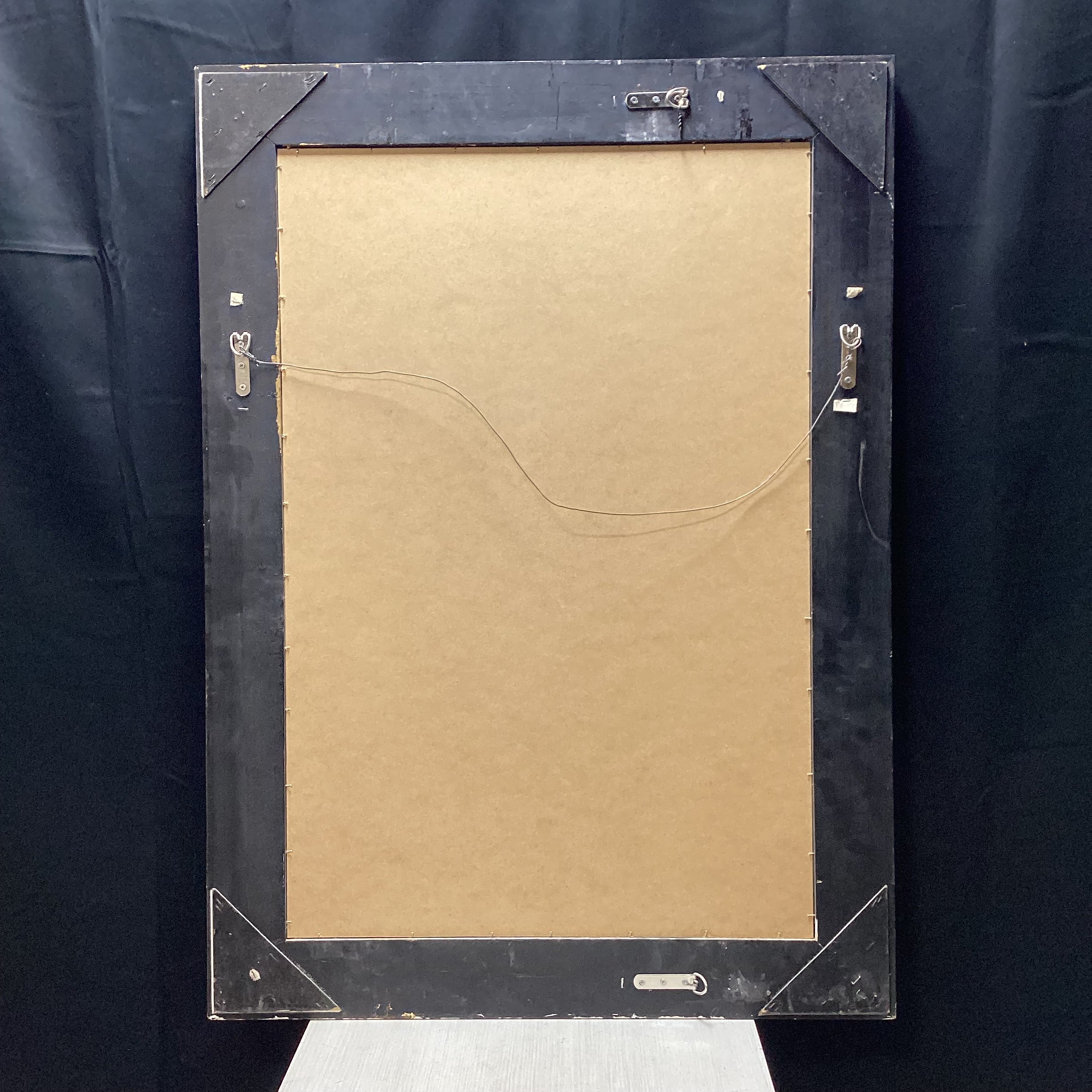 Vintage Bevelled Edge Ornate Gold And Black Wall Mirror 31" x 43"