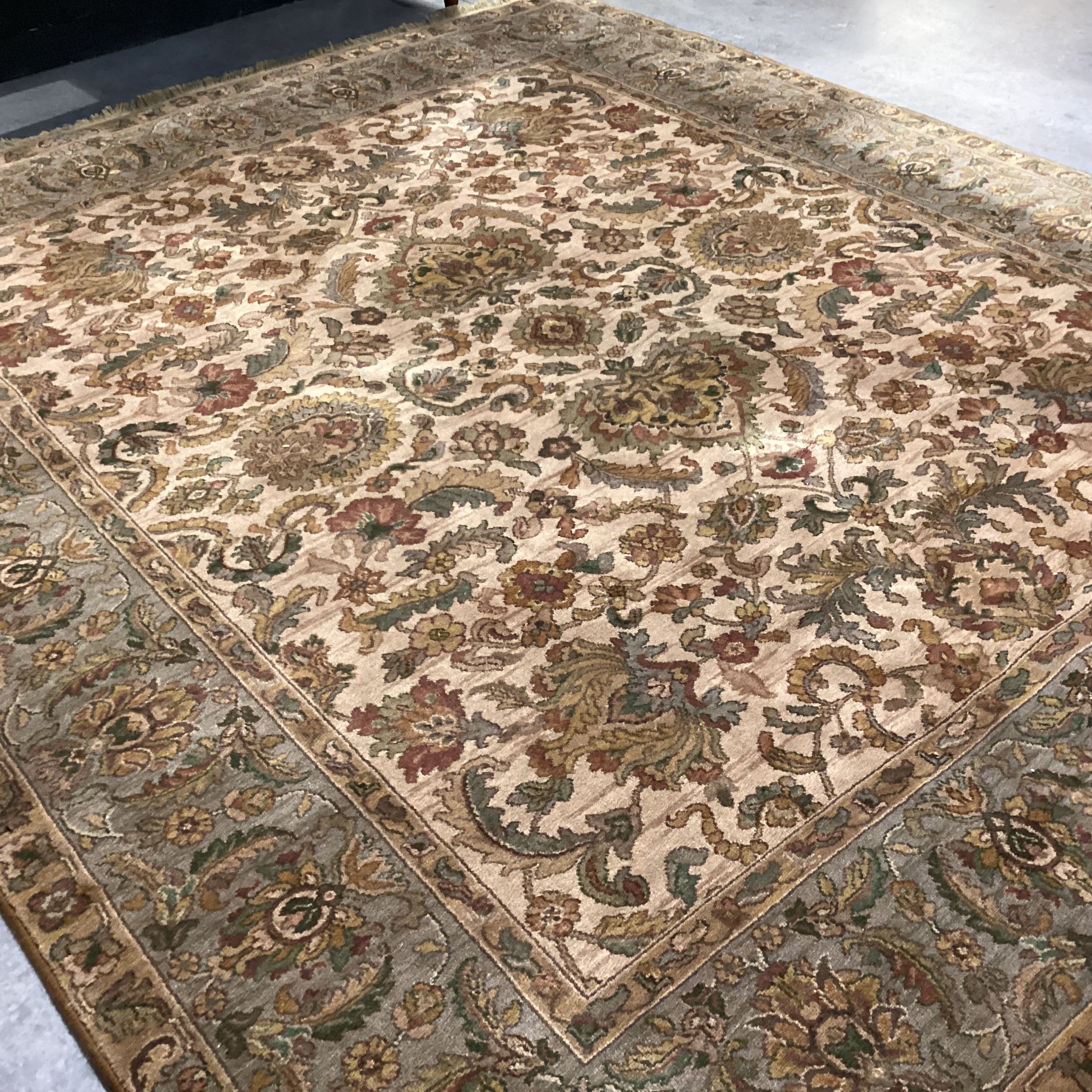 Karastan Samovar Teawash Gold Olive Rust Woven Wool Rug 8'8"x 10'