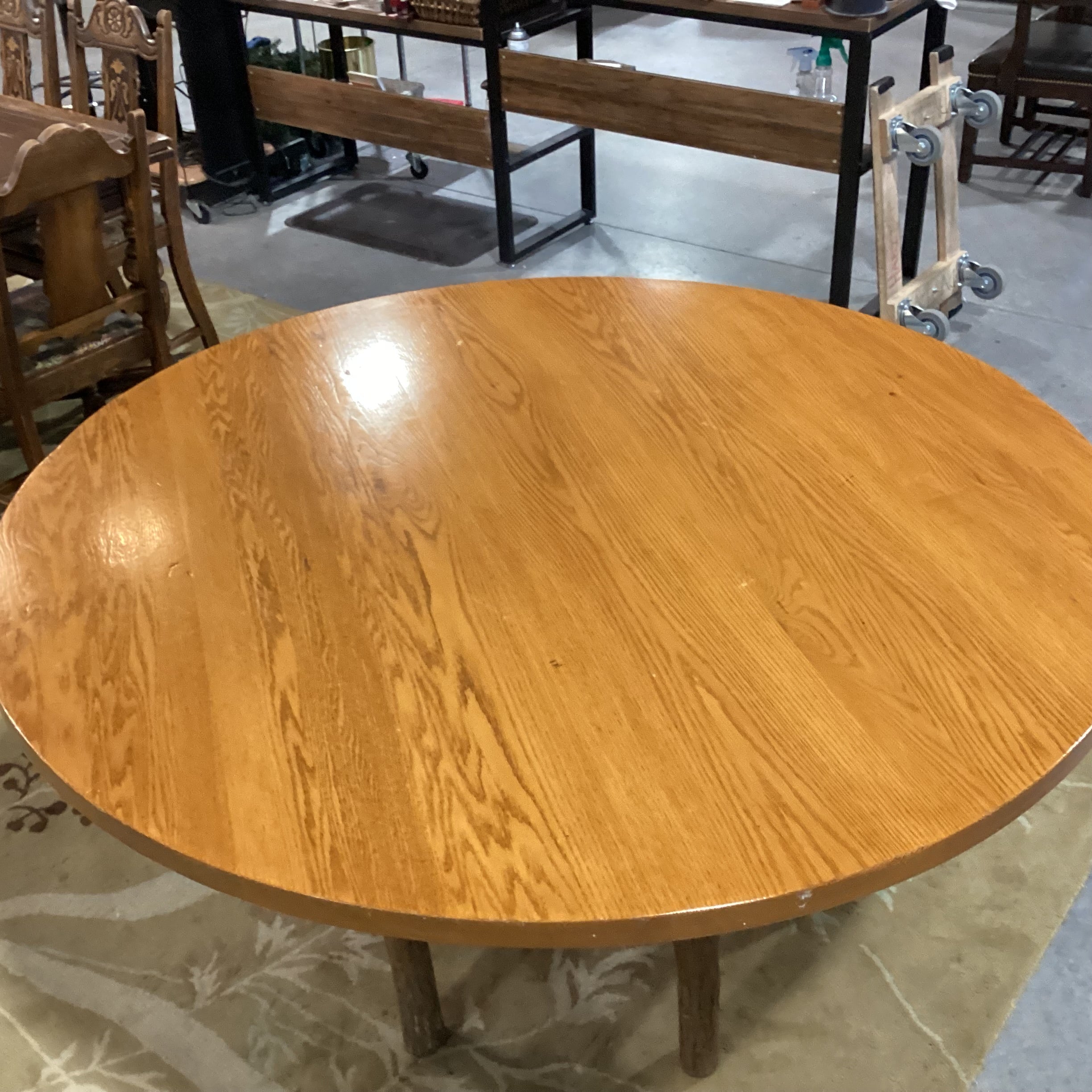 Hickory Log & Round Wood Top Dining Table 60" Diameter x 30"