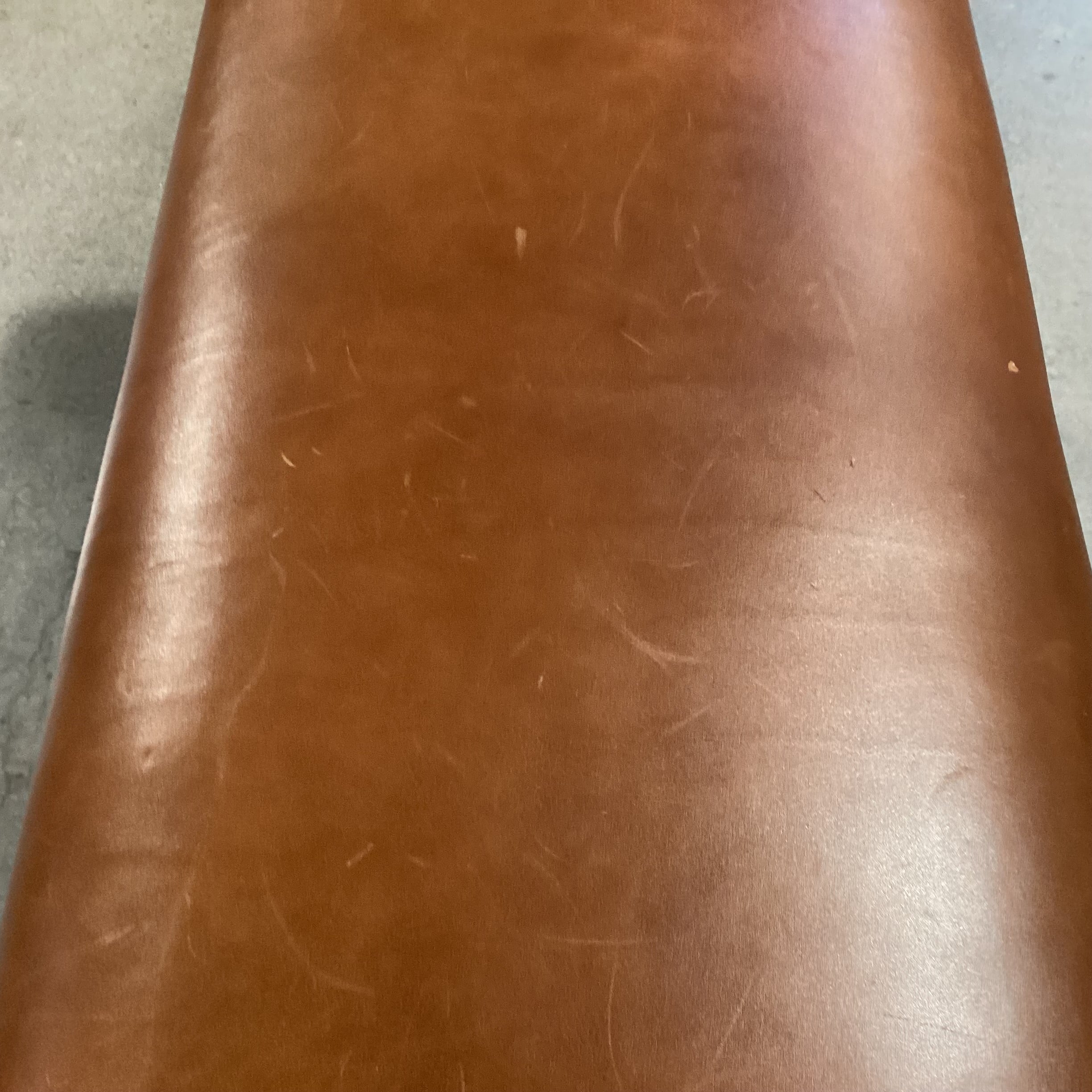 Lorts Leather Nailhead With Dark Finish Ornate Carved Trestle Bench 48"x 19"x 20"
