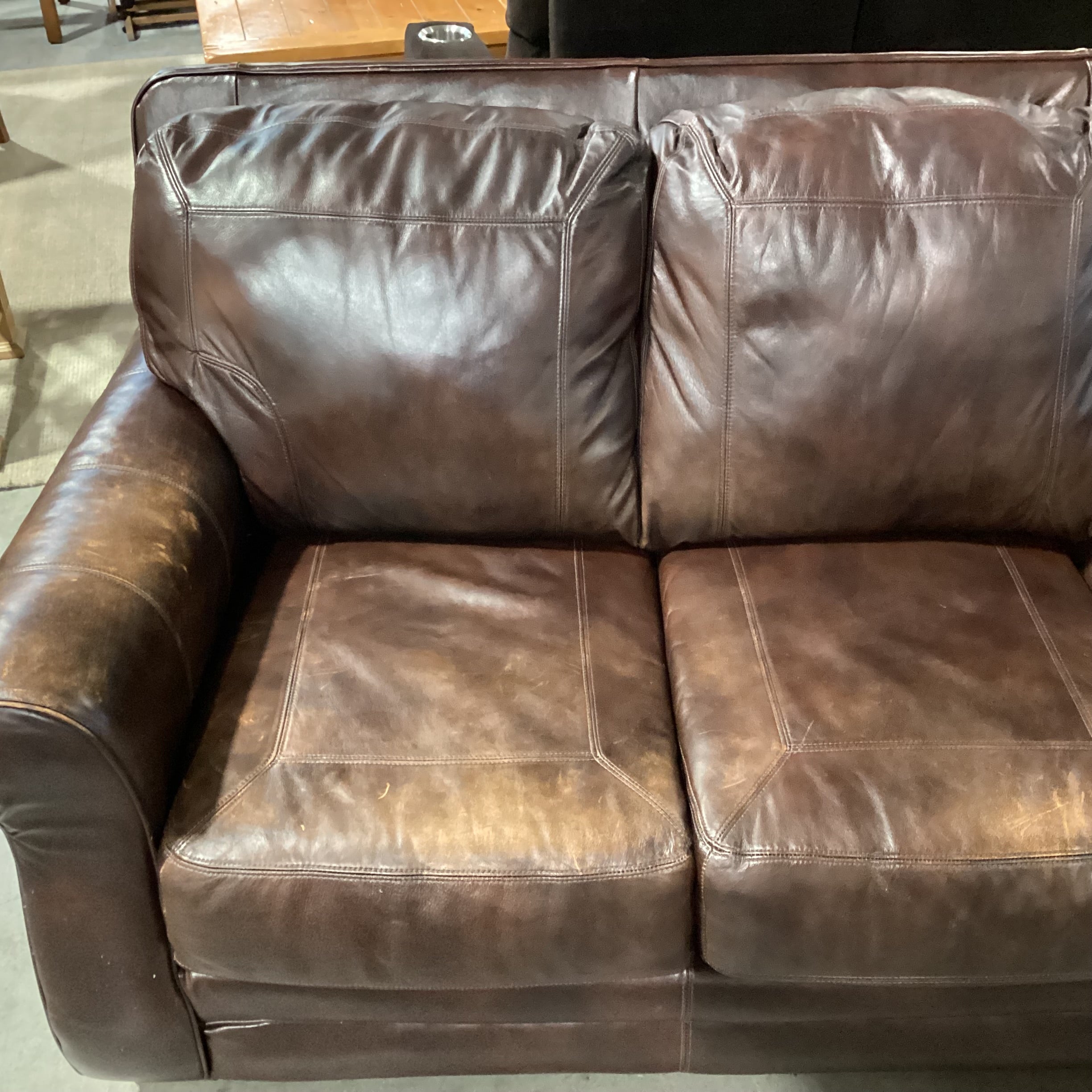 Brown Leather Sofa 84"x 36"x 37"