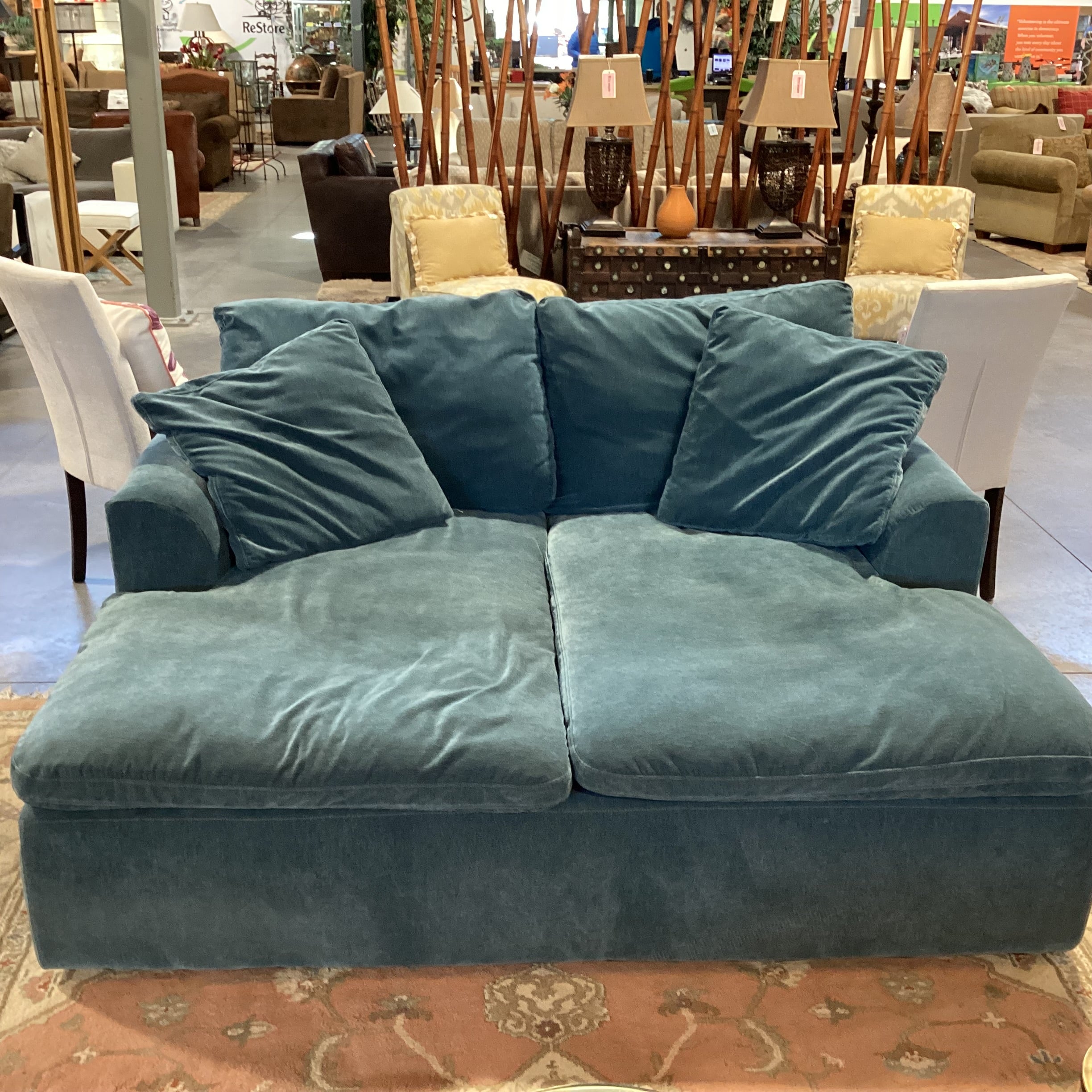 Joybird Furniture Teal 2 Piece Bryant Daybed Double Chaise Sectional 73"x 68"x 27"