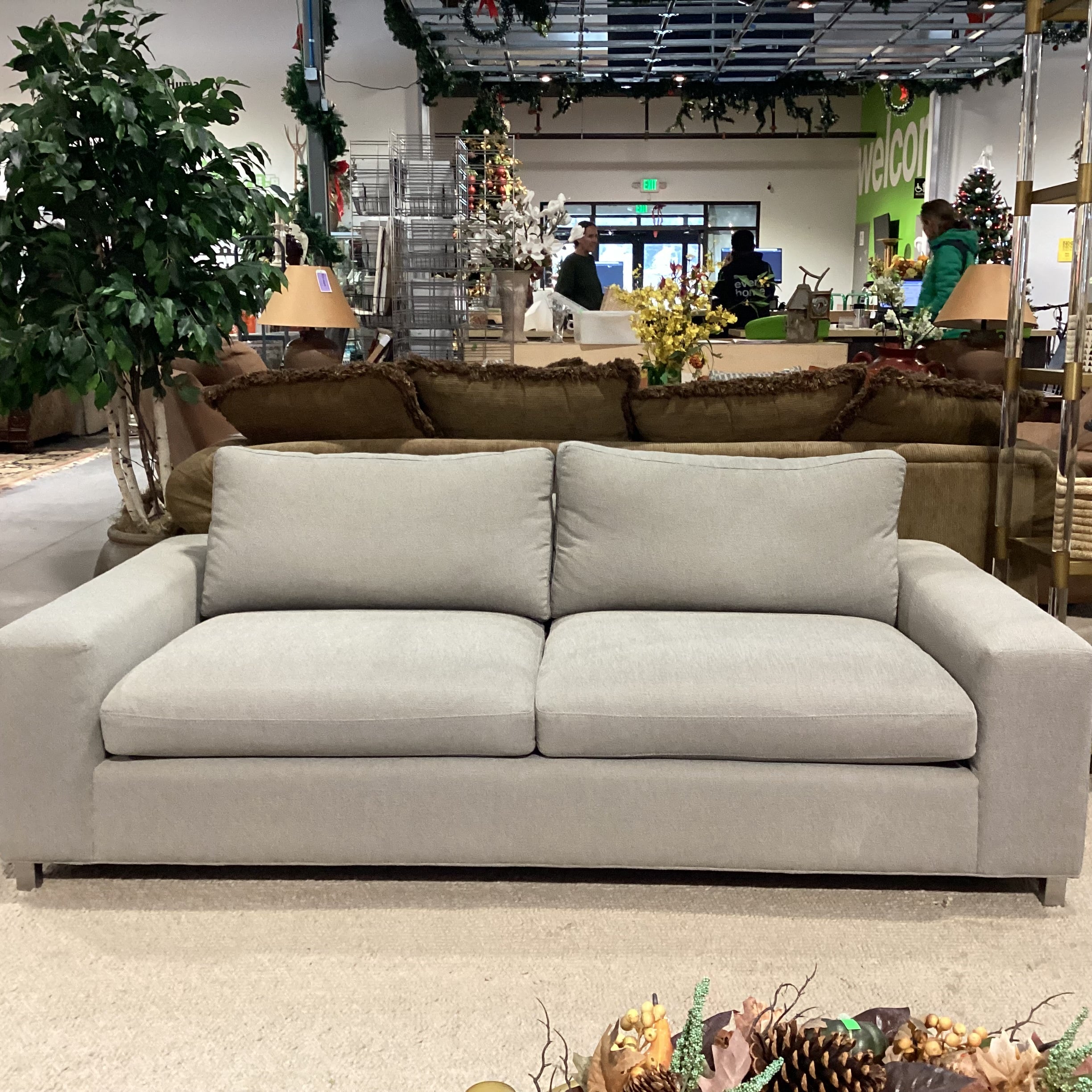 Room & Board Grey Woven Track Arm Modern Sofa 80"x 42"x 24"