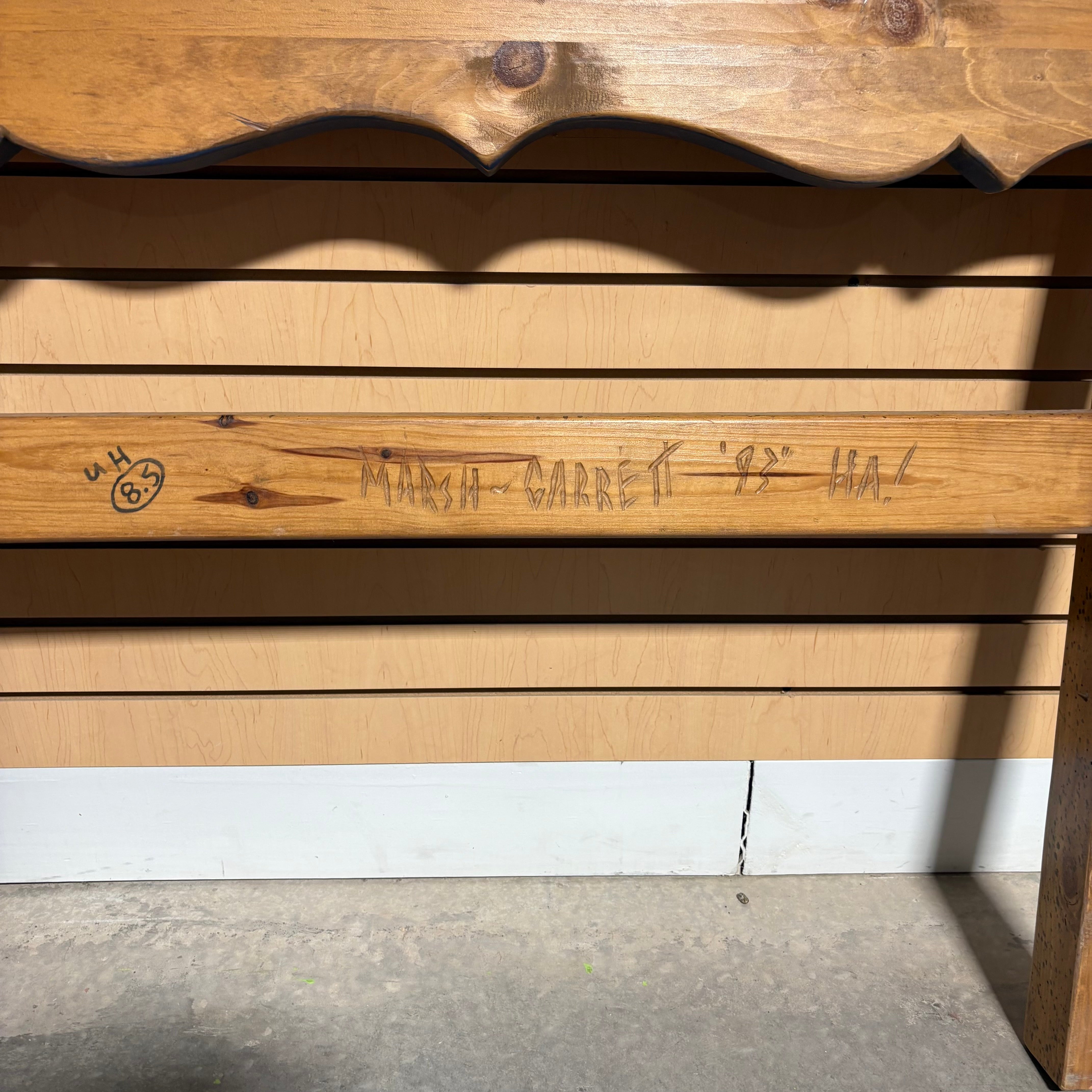 TWIN David Marsh Blue and Red Painted Solid Wood Headboard