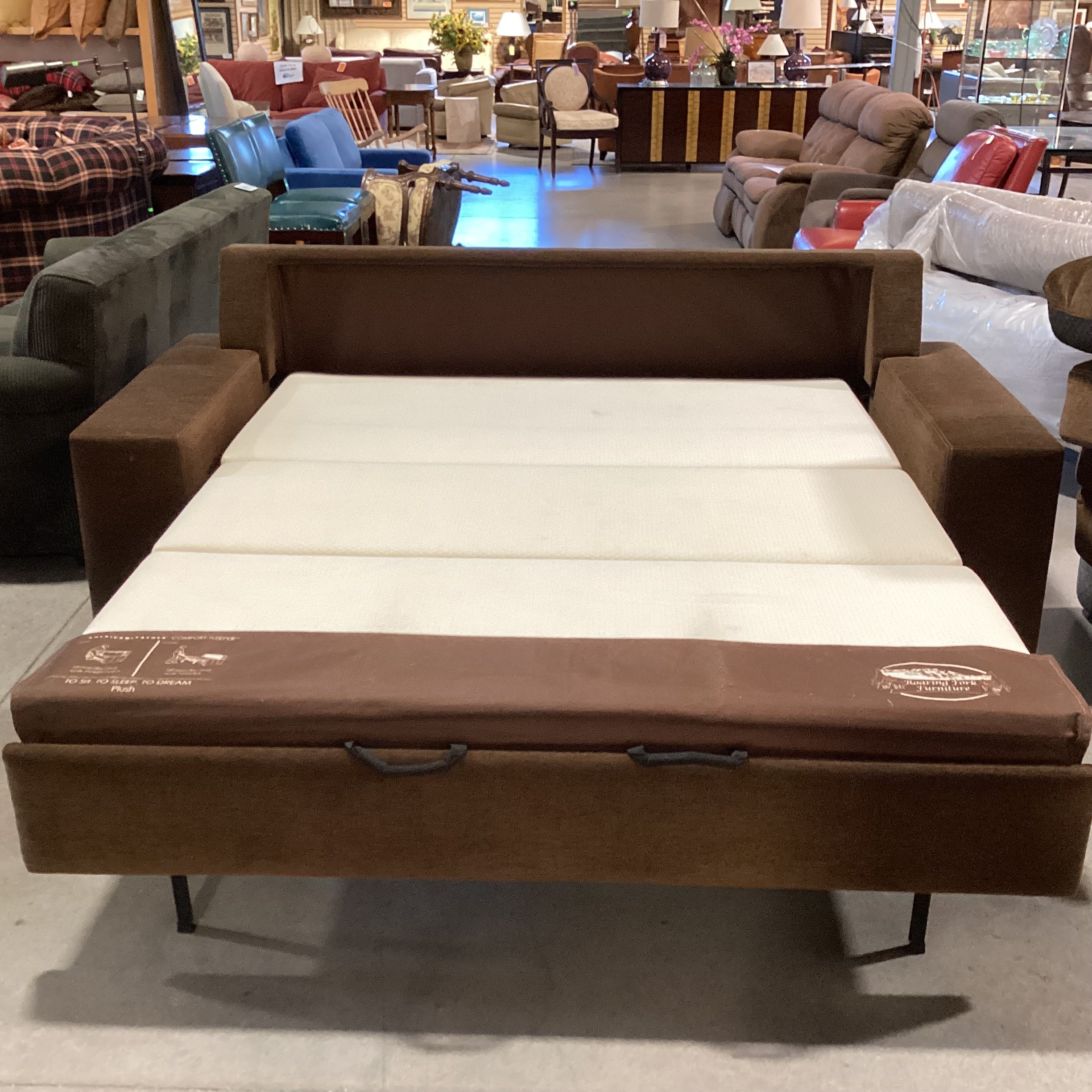 American Leather Furniture Brown Woven Queen Comfort Sleeper Sofa 90"x 41"x 35"