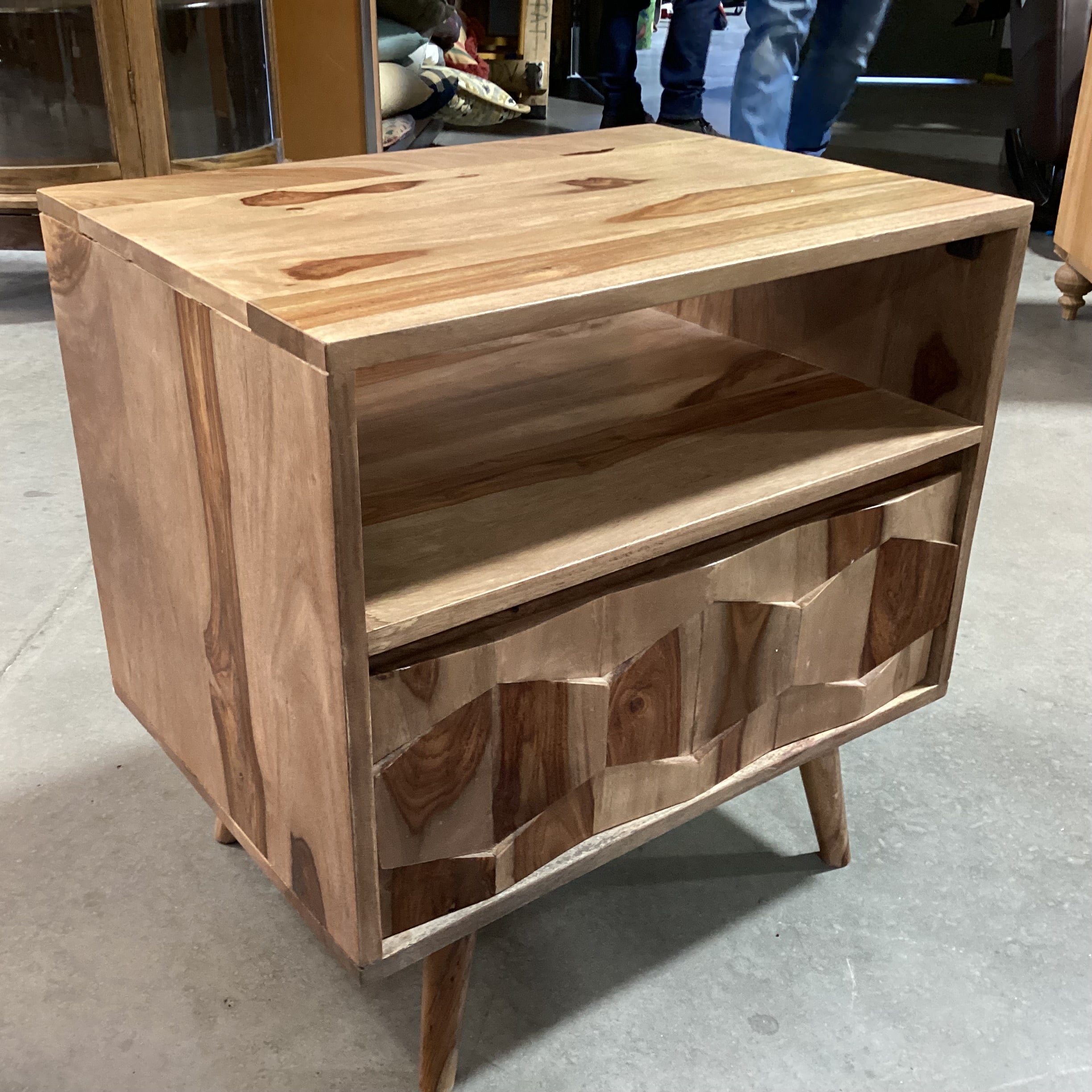 Moes Home Mid Century Style Wood with 1 Drawer & Open Cubby End Table 22"x 16"x 22"