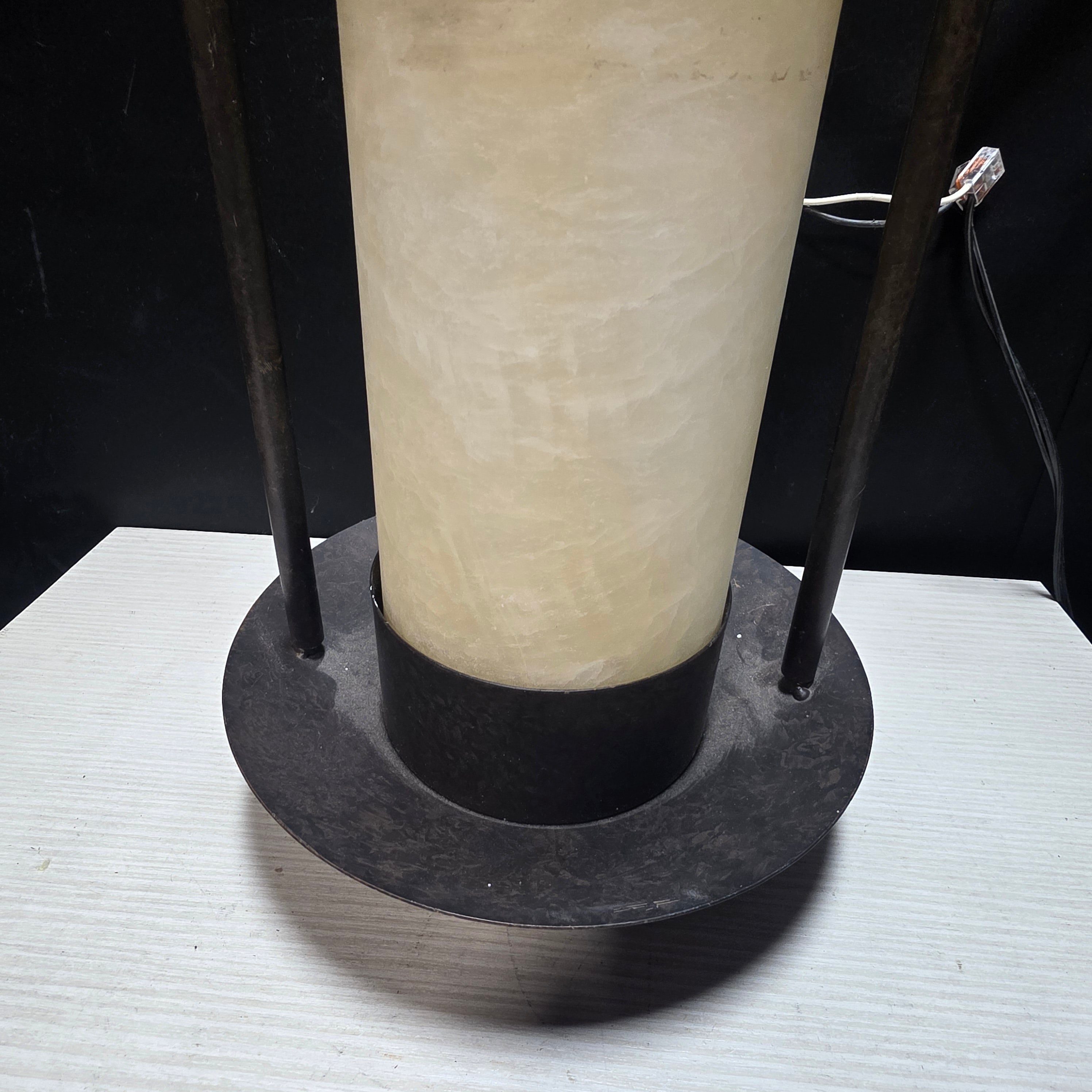 Indoor/Outdoor Alabaster Iron Work Sconce 9"x11"xx18.5"