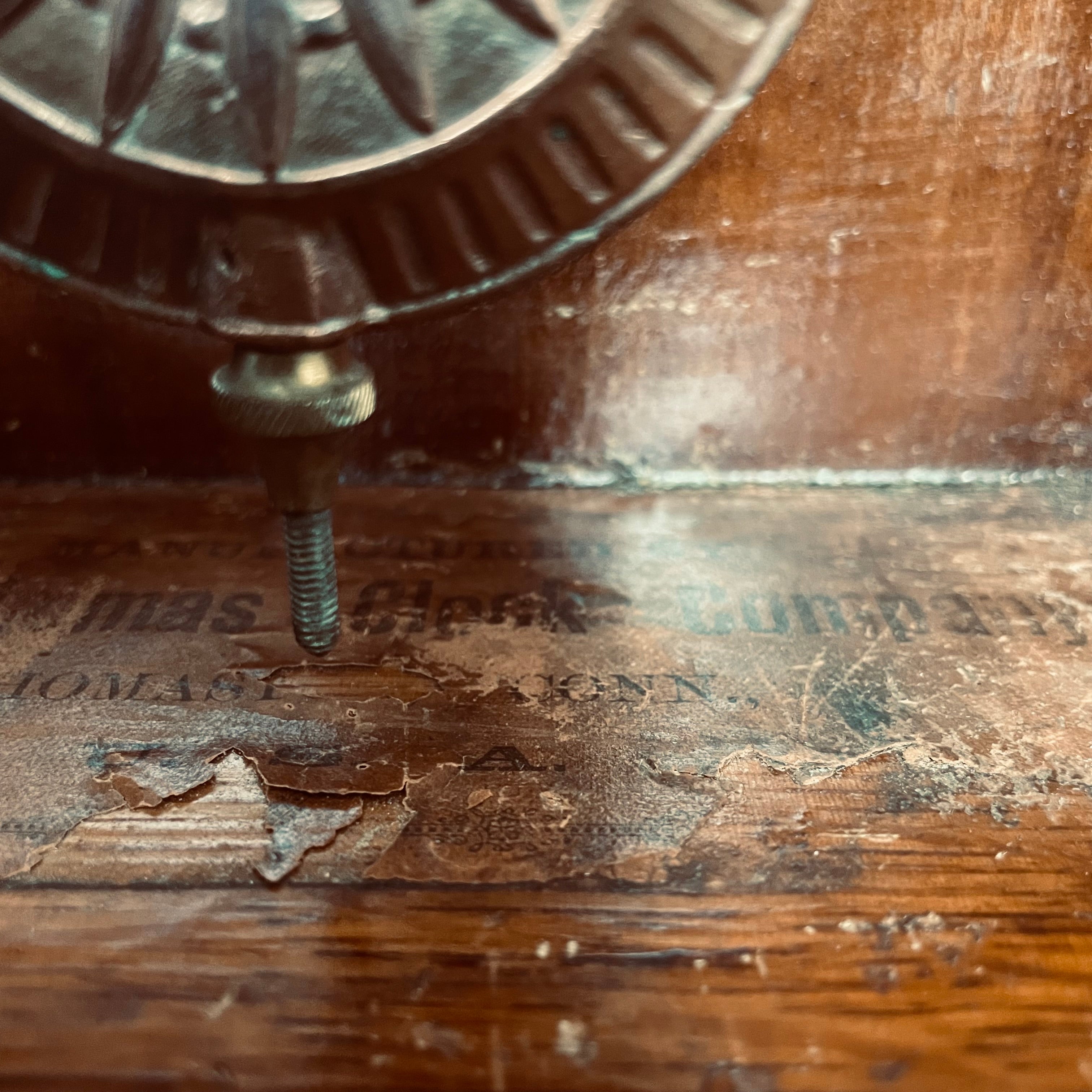 Antique Seth Thomas Parlour/"Kitchen" Carved Wood Clock, 14"x 4.5"x 21"