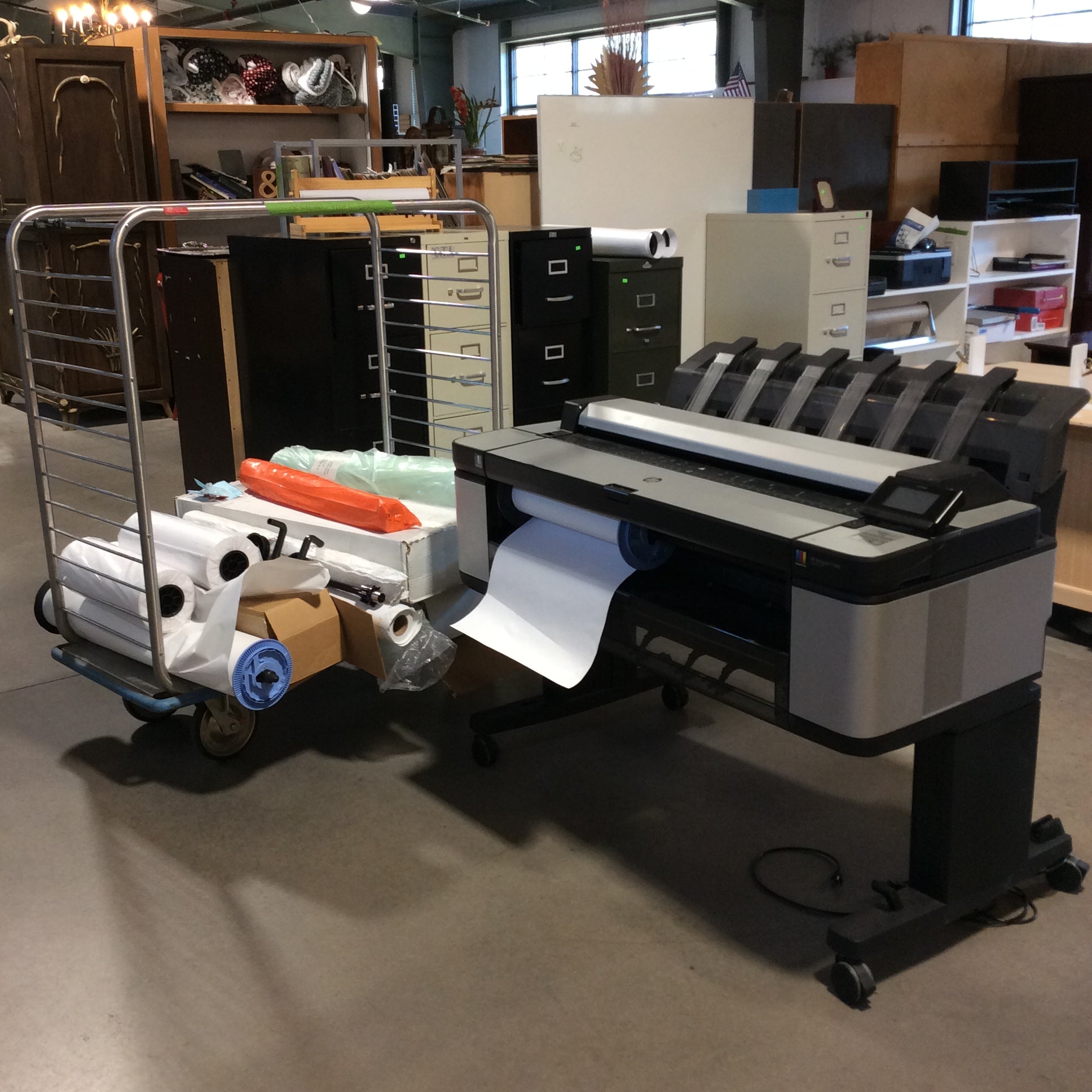 HP DesignJet T3500 Printer 55" x 32" x 44"