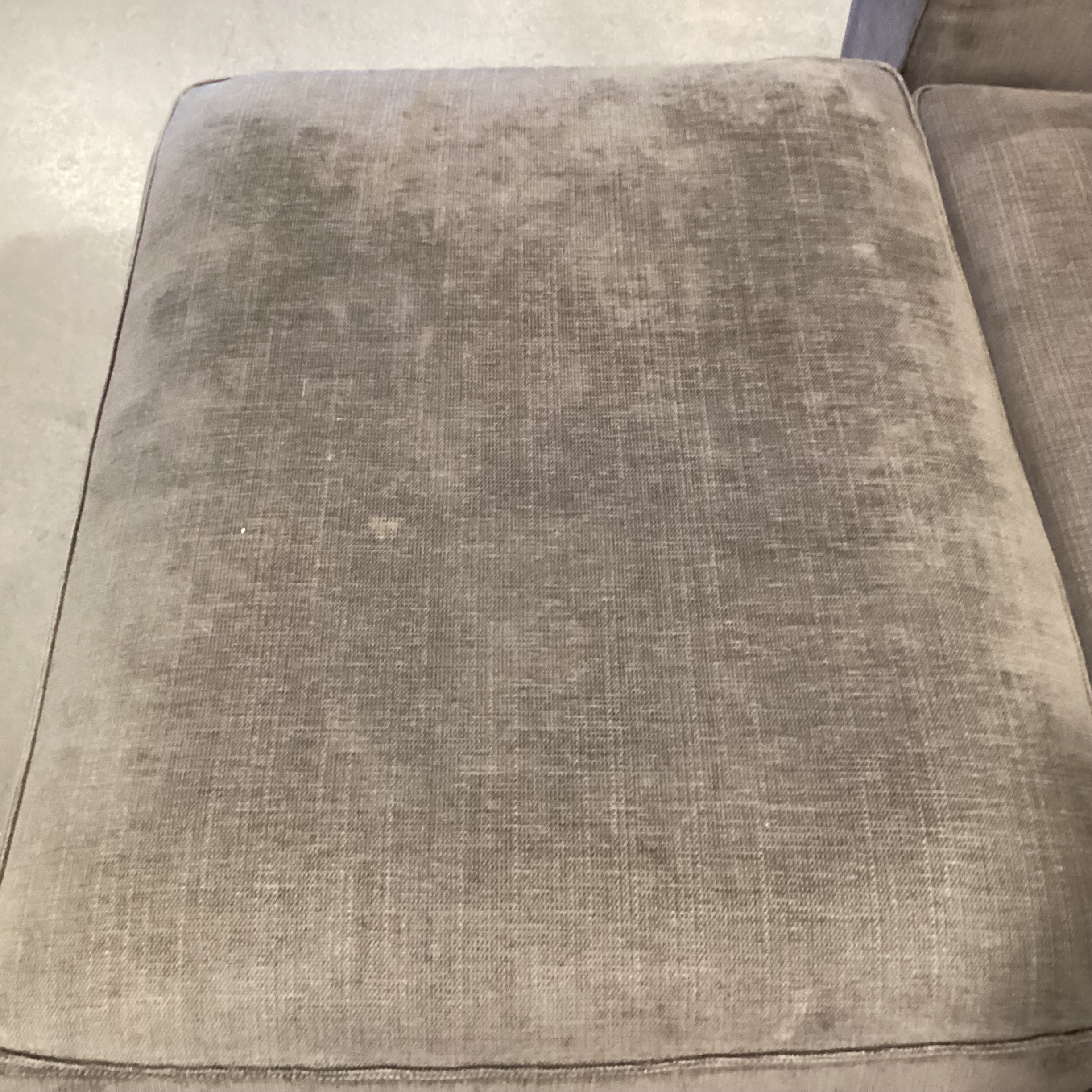 Grey Woven with Ottoman Sofa 96"x 36"x 26"