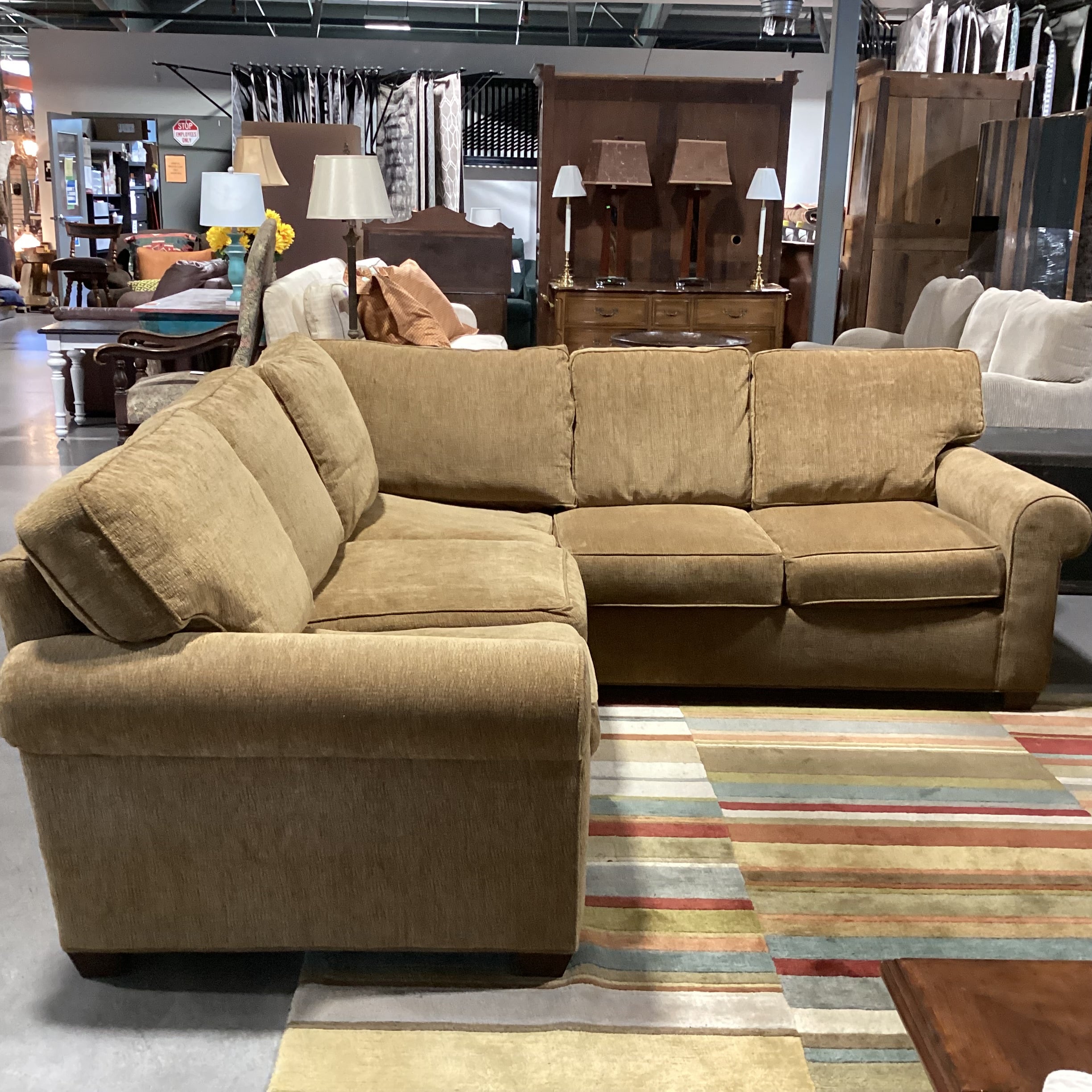 Woodmark a Howard Miller Co. Golden Texture Woven Chenille Down Mix 2 Piece Sectional 95"x 95"x 39"x 35"