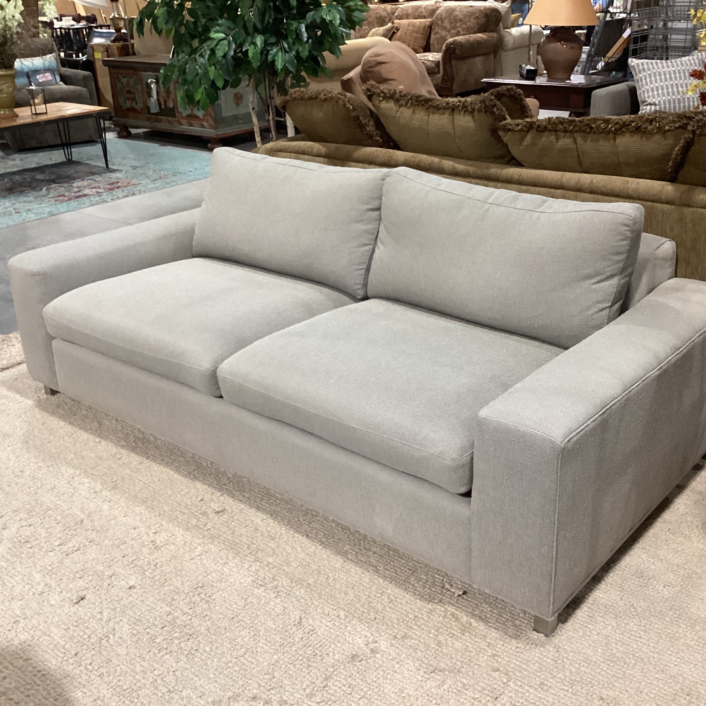 Room & Board Grey Woven Track Arm Modern Sofa 80"x 42"x 24"