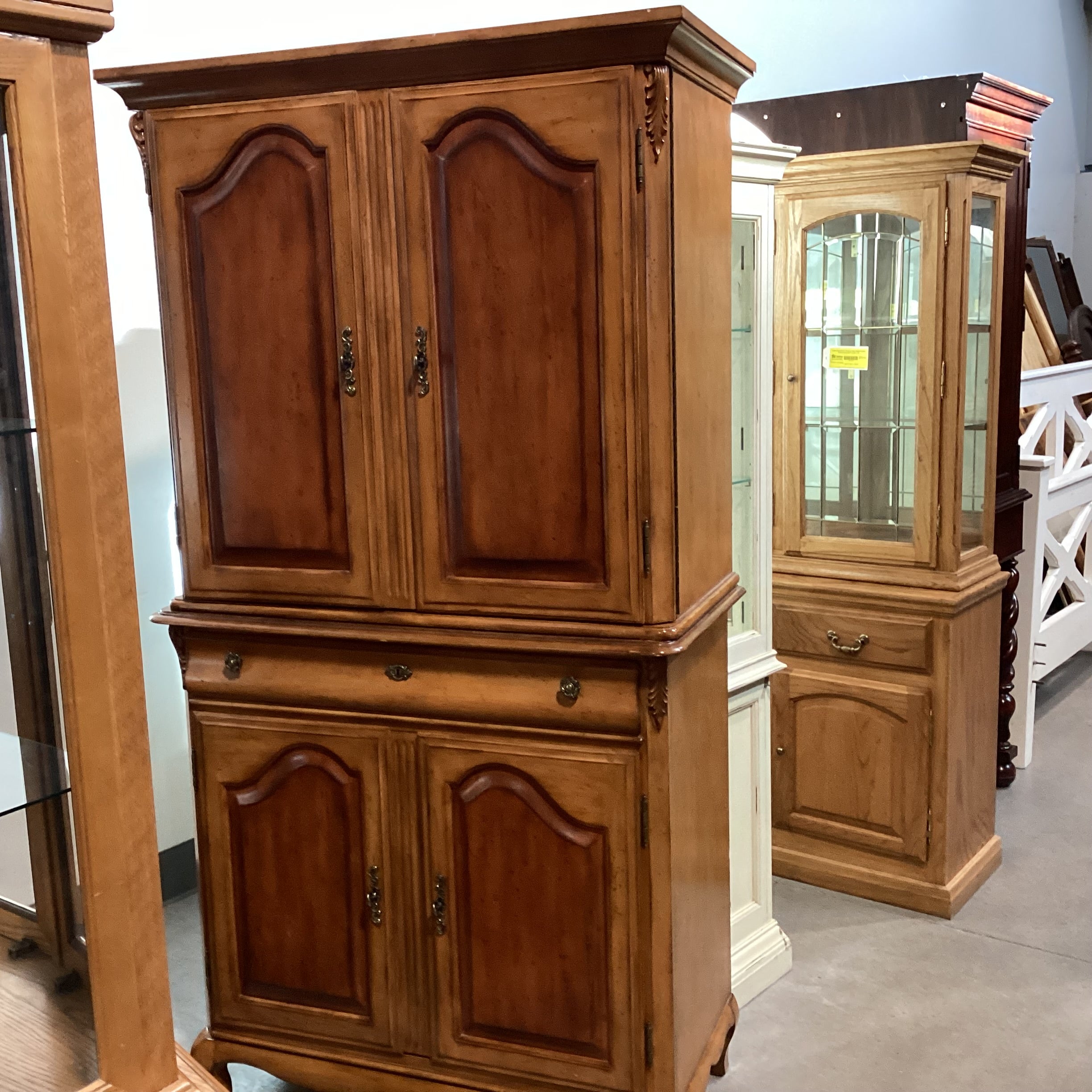 Betsy Cameron Home for Lexington 2 Tone Finish & Carved Detail 4 Door 2 Drawer 2 Piece Armoire 41"x 20.5"x 78"