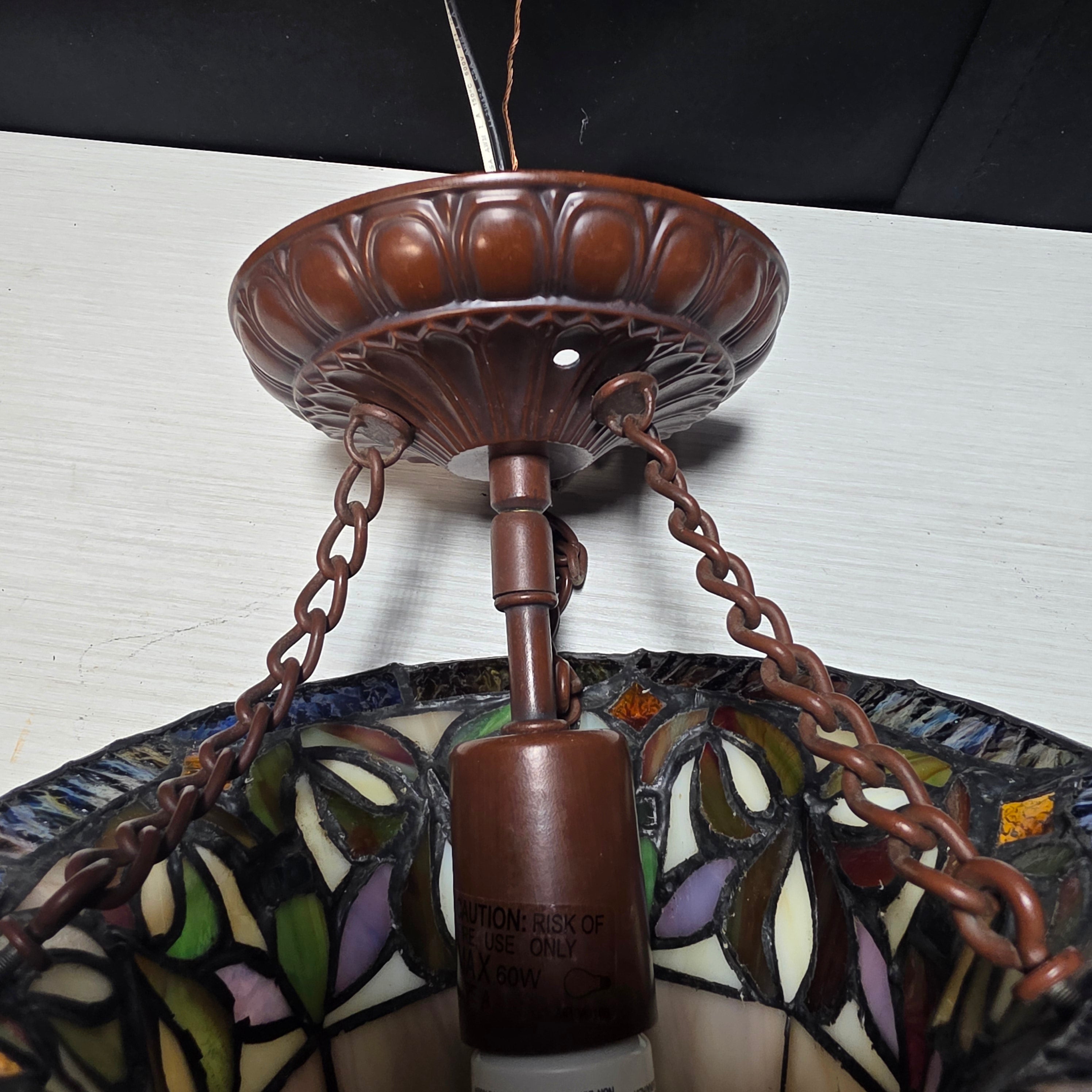 Potfolio Tiffany Style Pendant Lamp 8"D x 12"