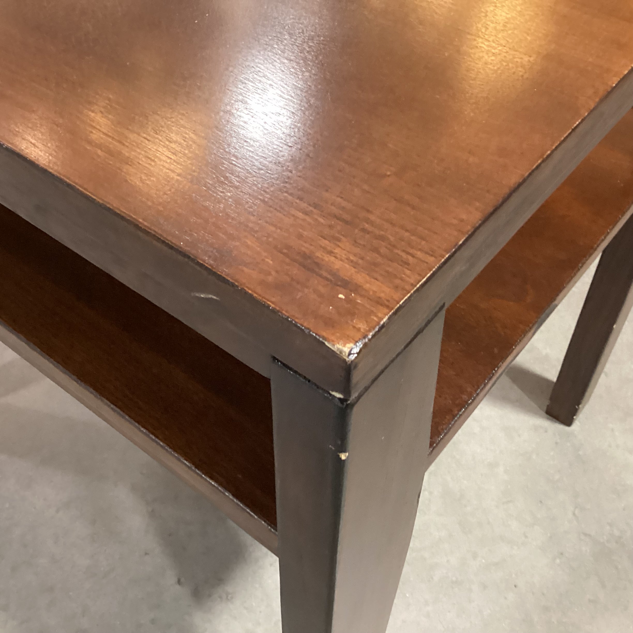 Ashley Furniture Dark Finish Wood Open Shelf End Table 26"x 22"x 25"