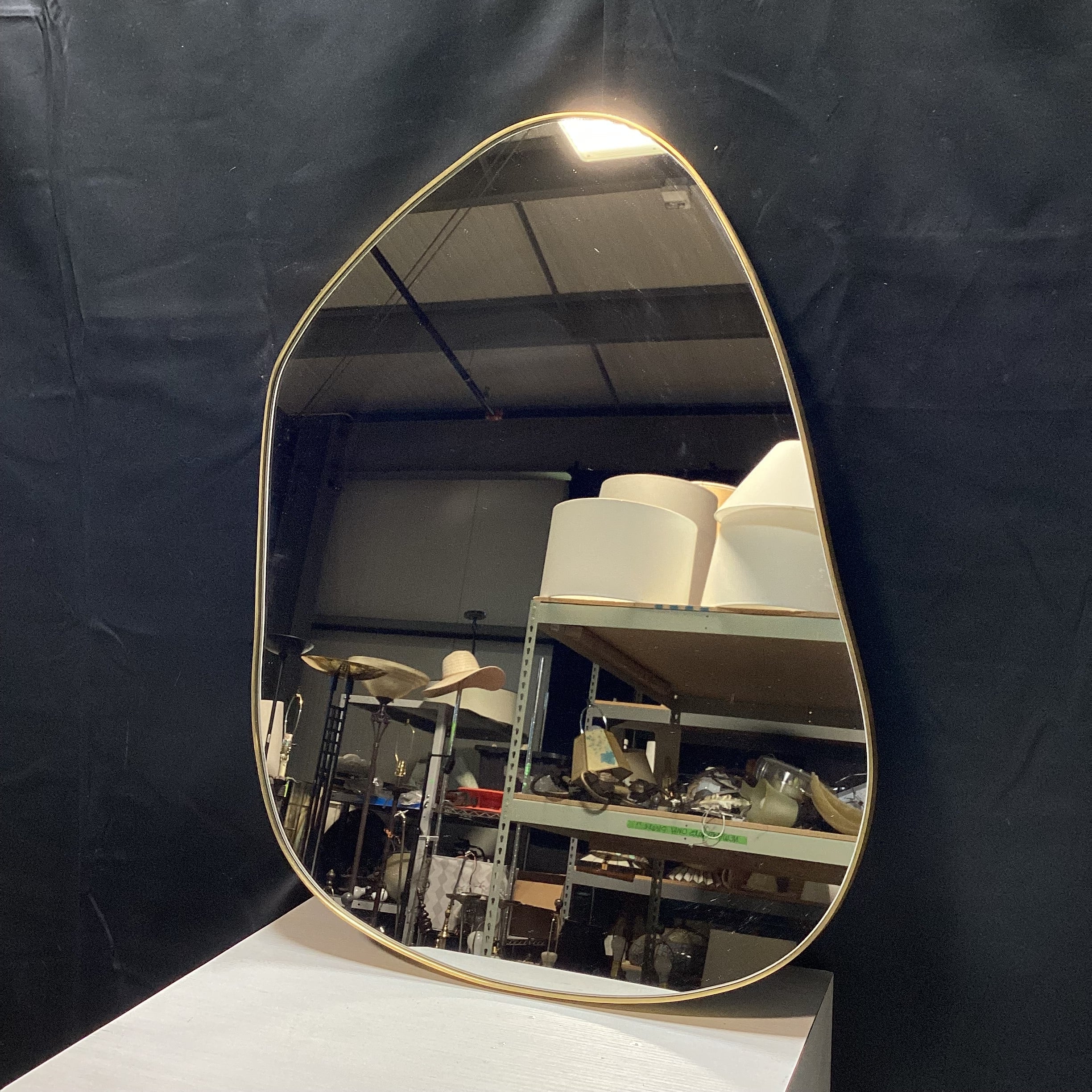 Asymmetrical Free Form Gold Wall Mirror 20" x 29.5"