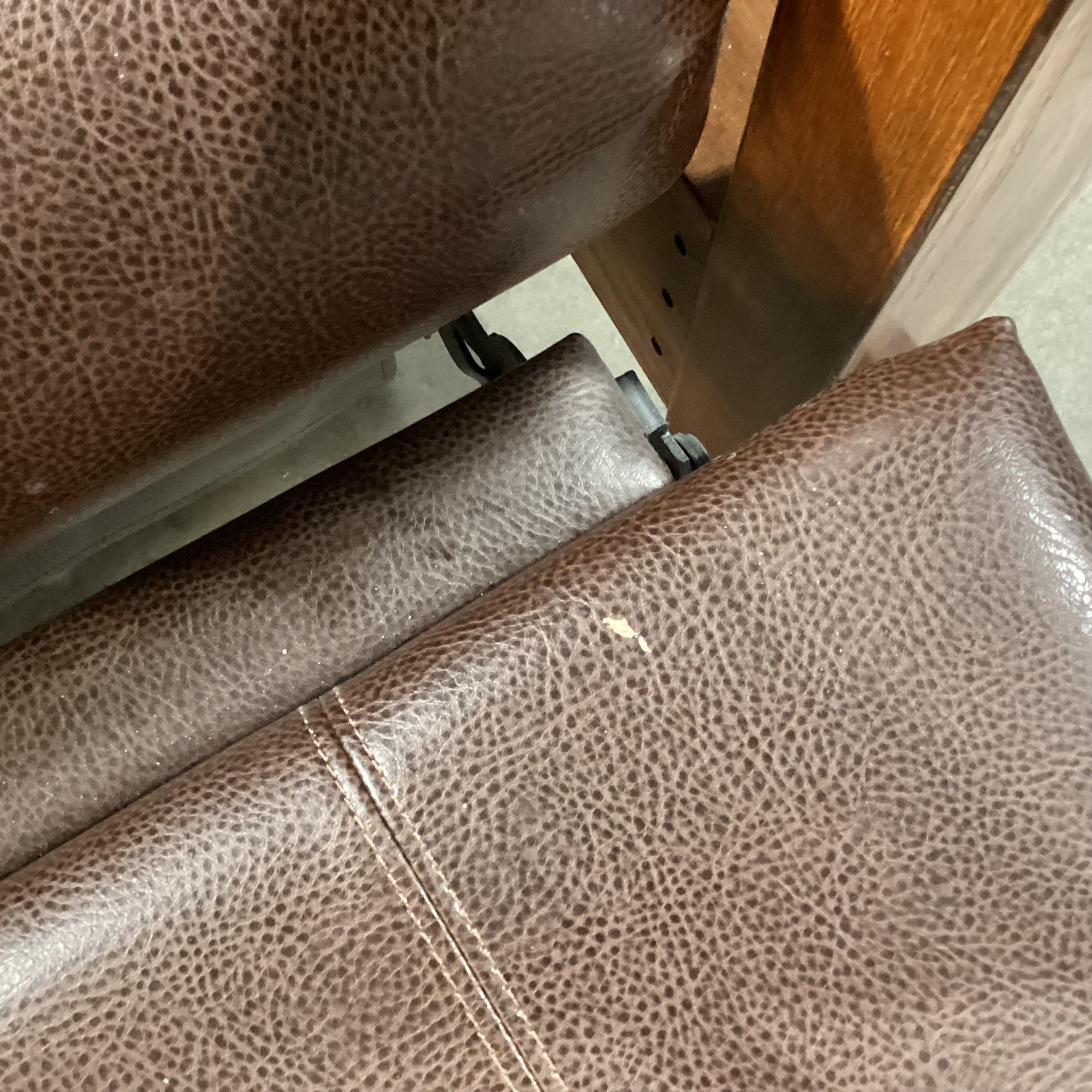 Ashley Signature Design Faux Leather & Wood Mission Style Santa Fe Recliner Chair 34"x 39" to 62"x 42"