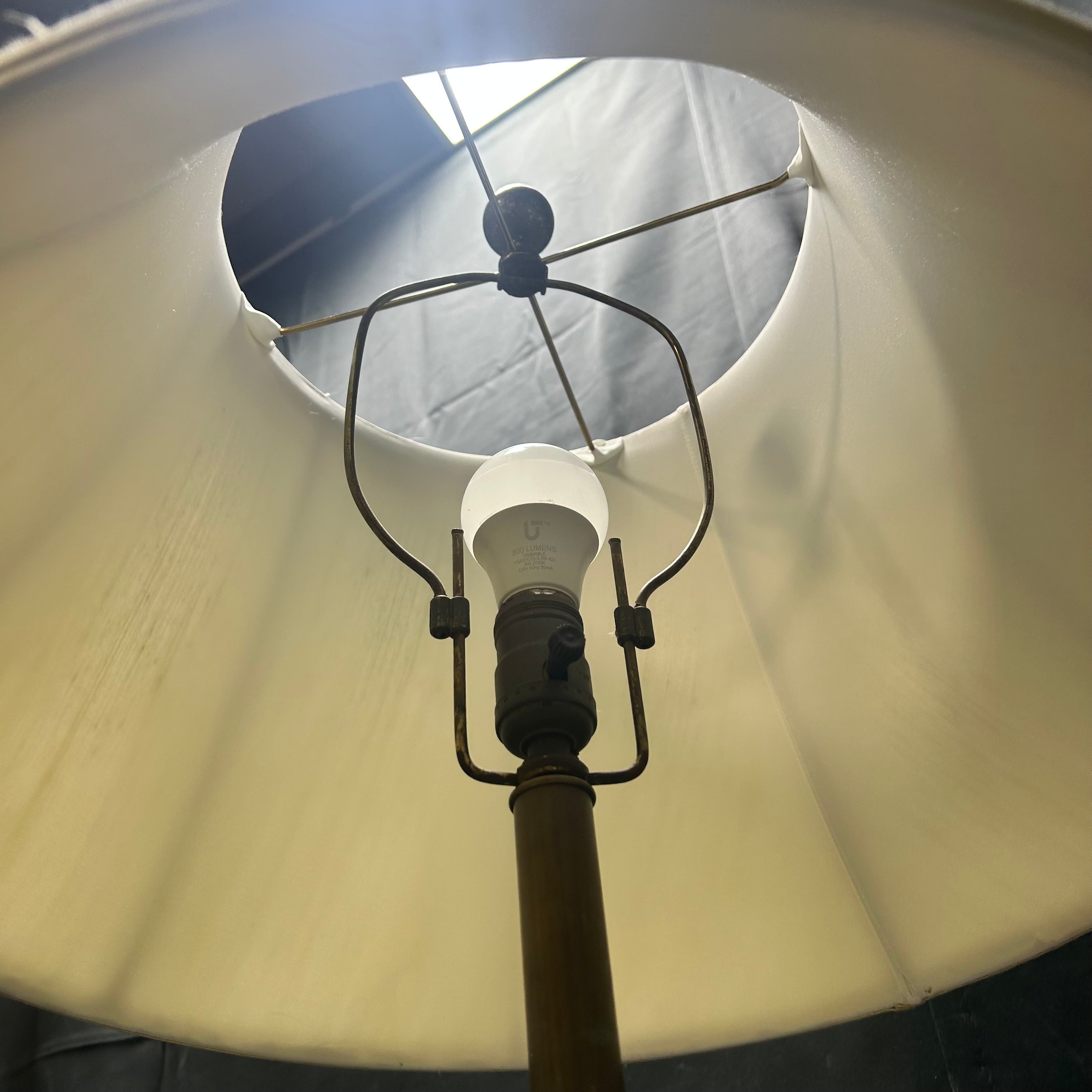 19th Century French Candlestick Brass Table Lamp 19"x 41"