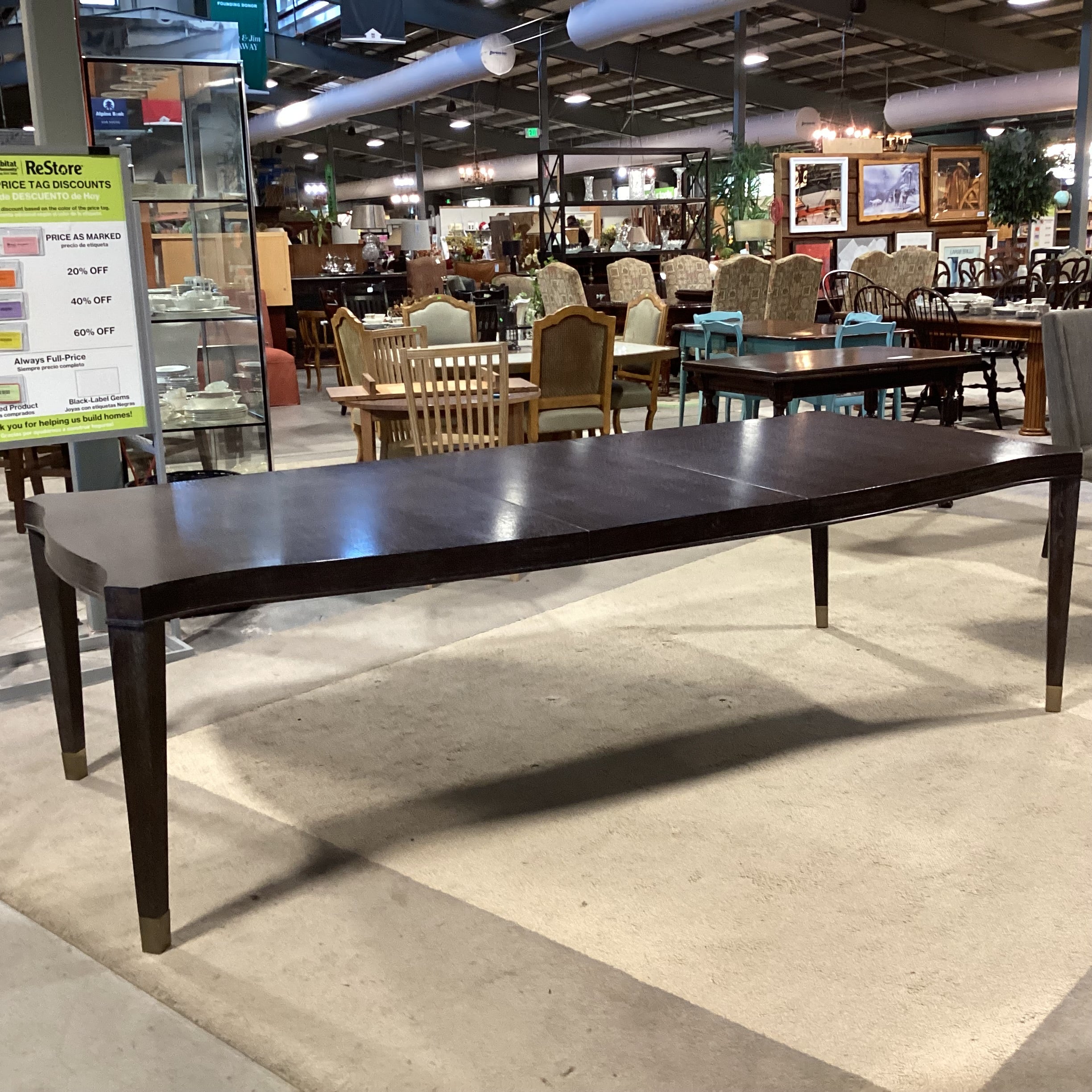 Bernhardt Clarendon Collection Ash Solids & Quartered White Oak Veneers 1 Leaf Dining Table 79" to 103"x 47"x 30"