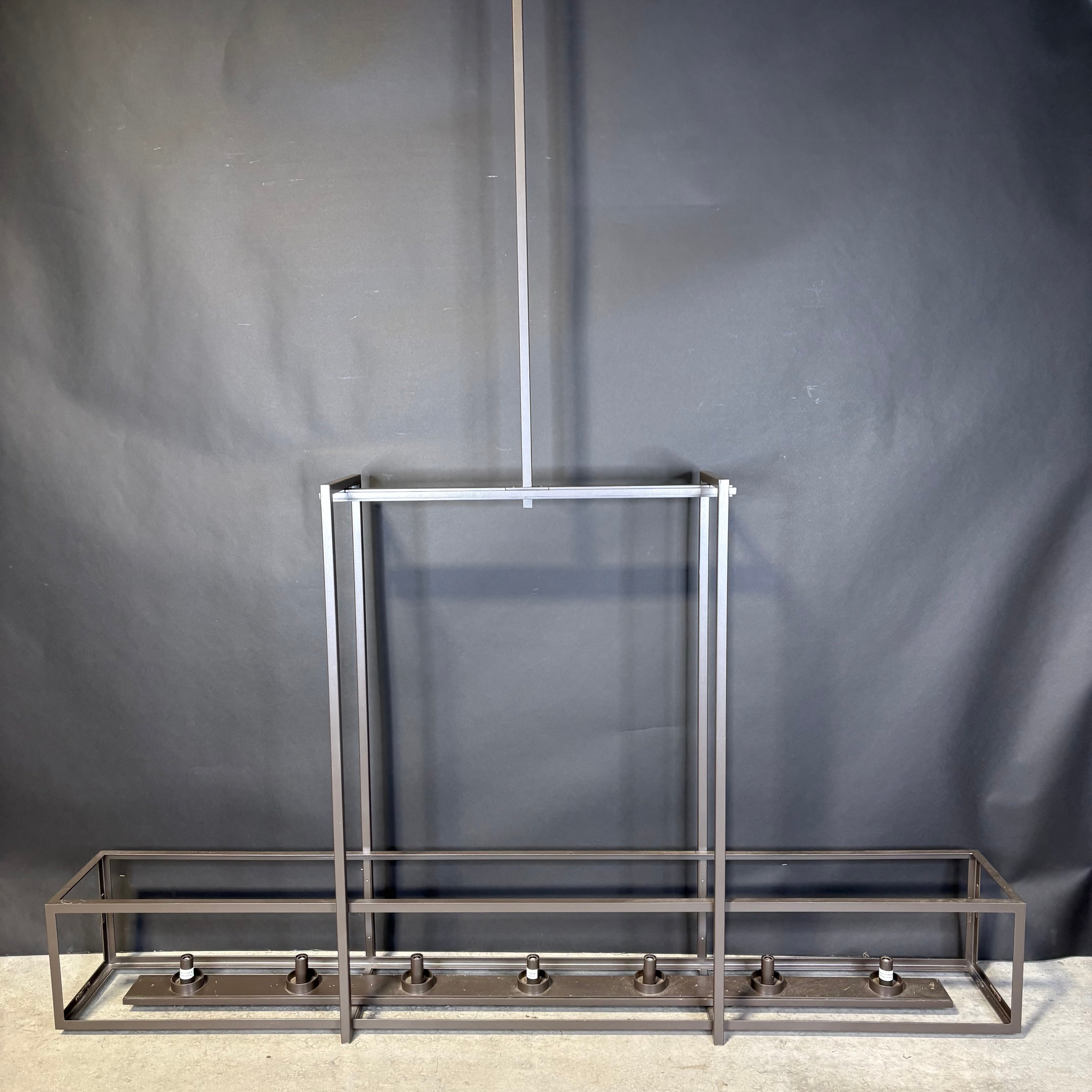 Industrial Modern 7-Light Grey Metal Linear Chandelier 72”x 11”x 106”