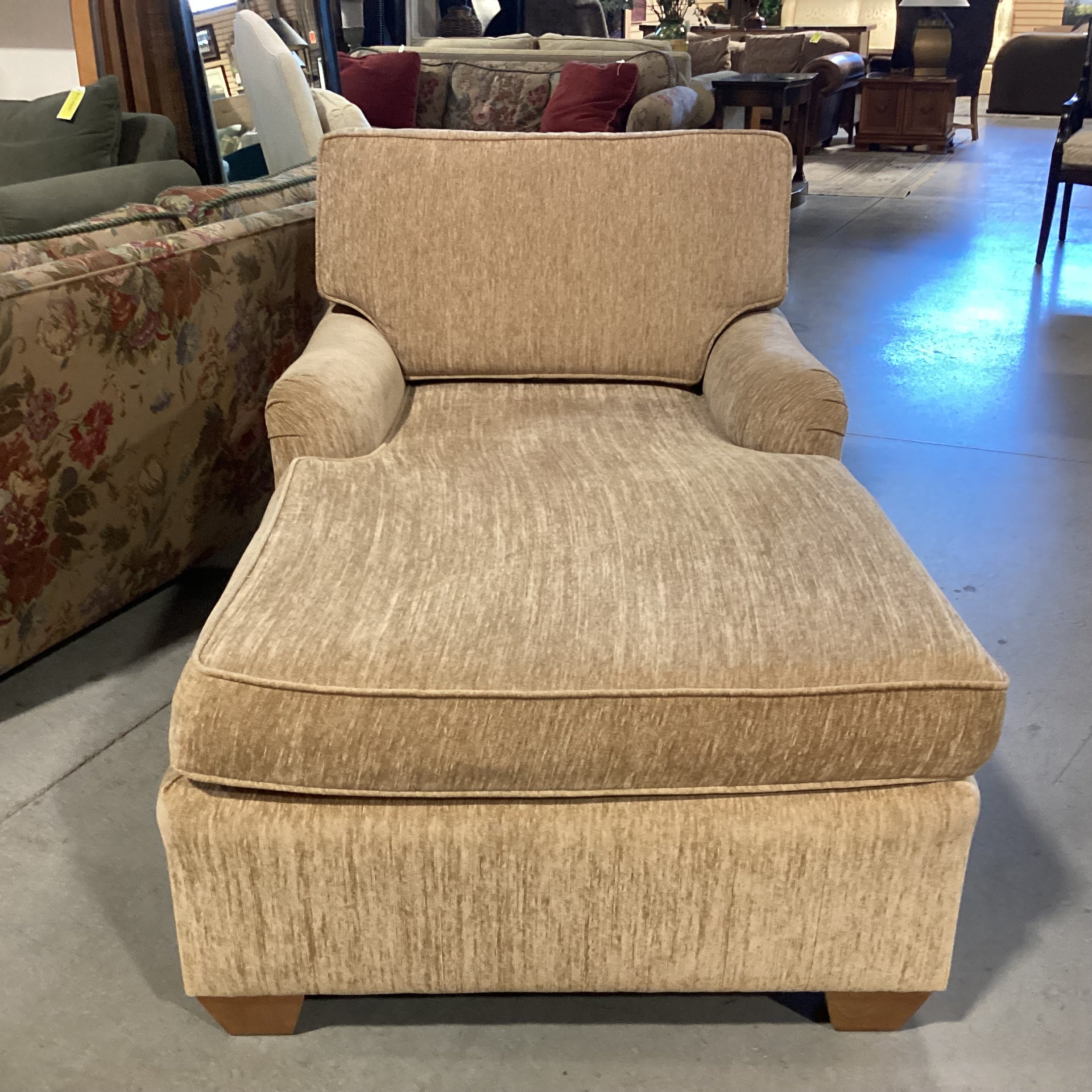 Tan Texture Woven Chenille Chaise Sofa 60"x 36"x 30"
