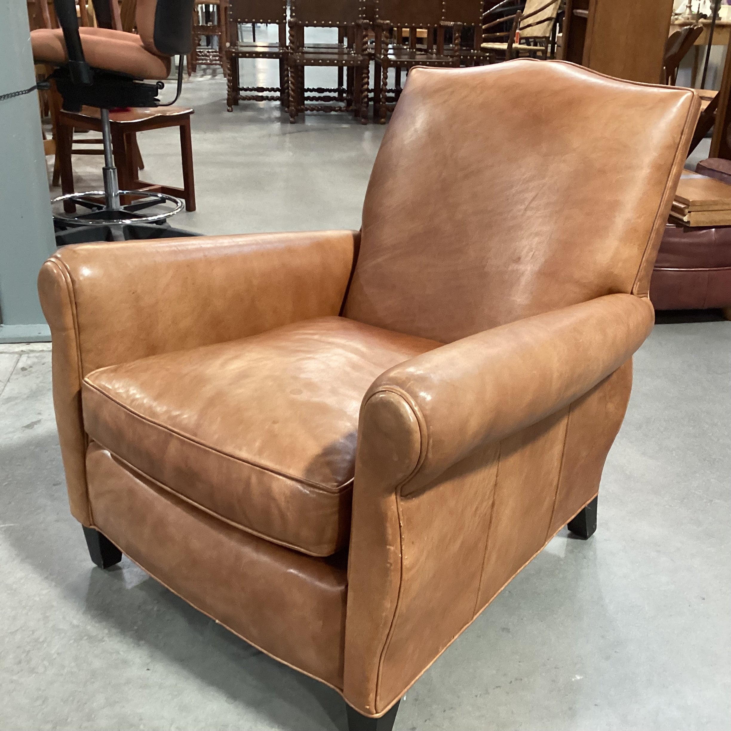 Lee Industries Leather with Back Nailhead Club Chair 31"x 35"x 33"