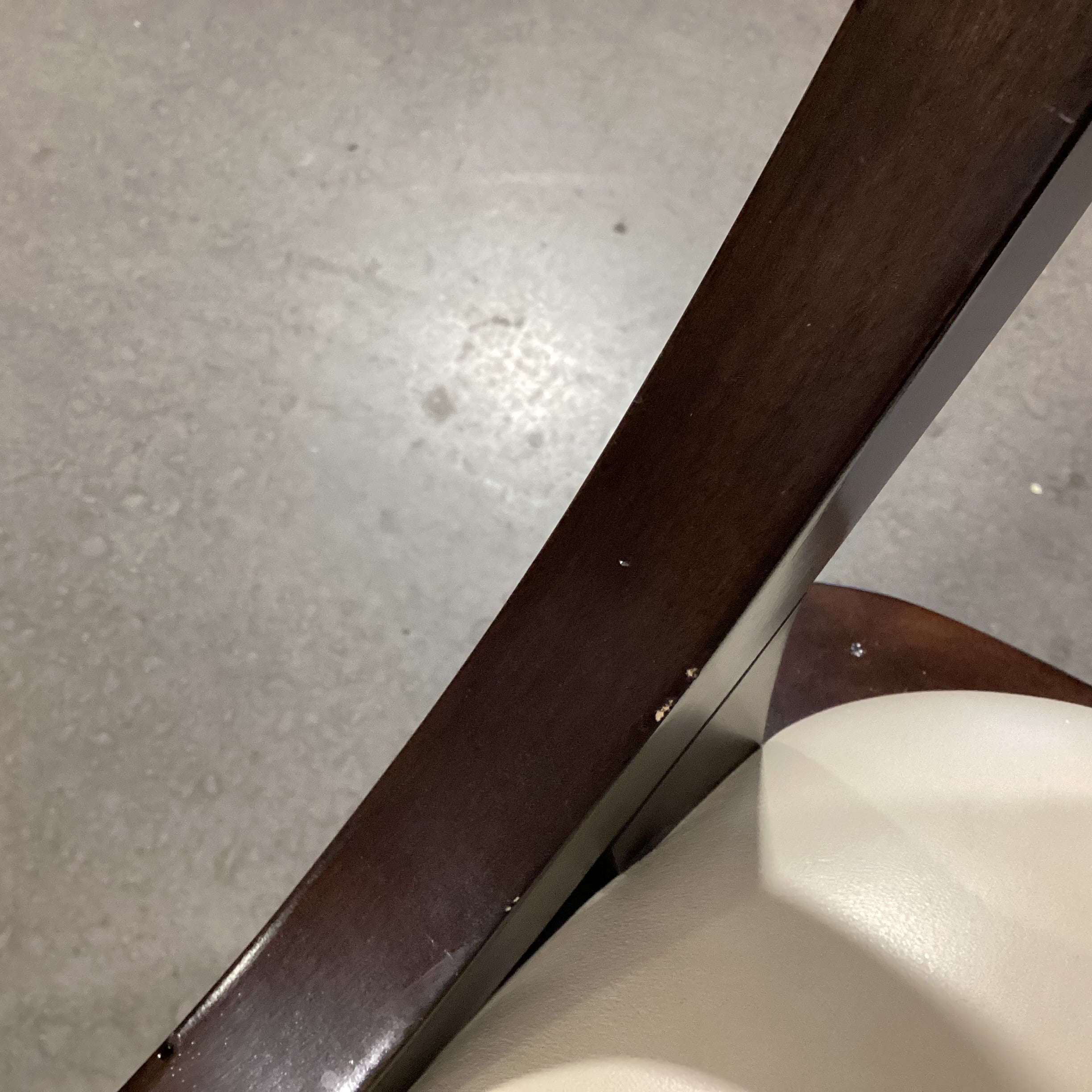 Dark Finish Wood Side Slope with Cream Leather Seat Chair 22"x 23"x 39"Chair 22"x 23"x 39"