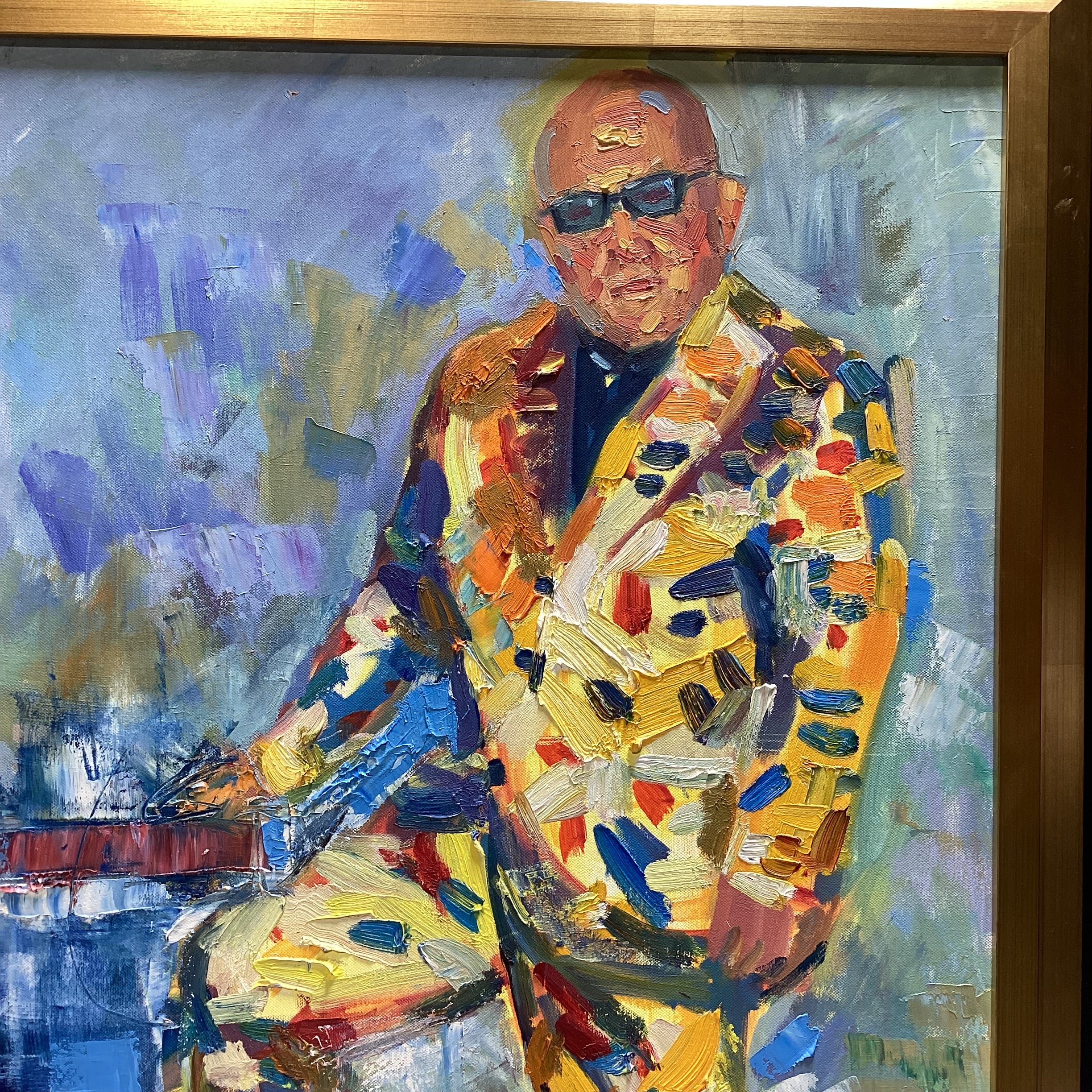 SUKI Artist Signed/ Dated Original Full Body Stylistic Portrait 28 1/4" x 40 1/4"