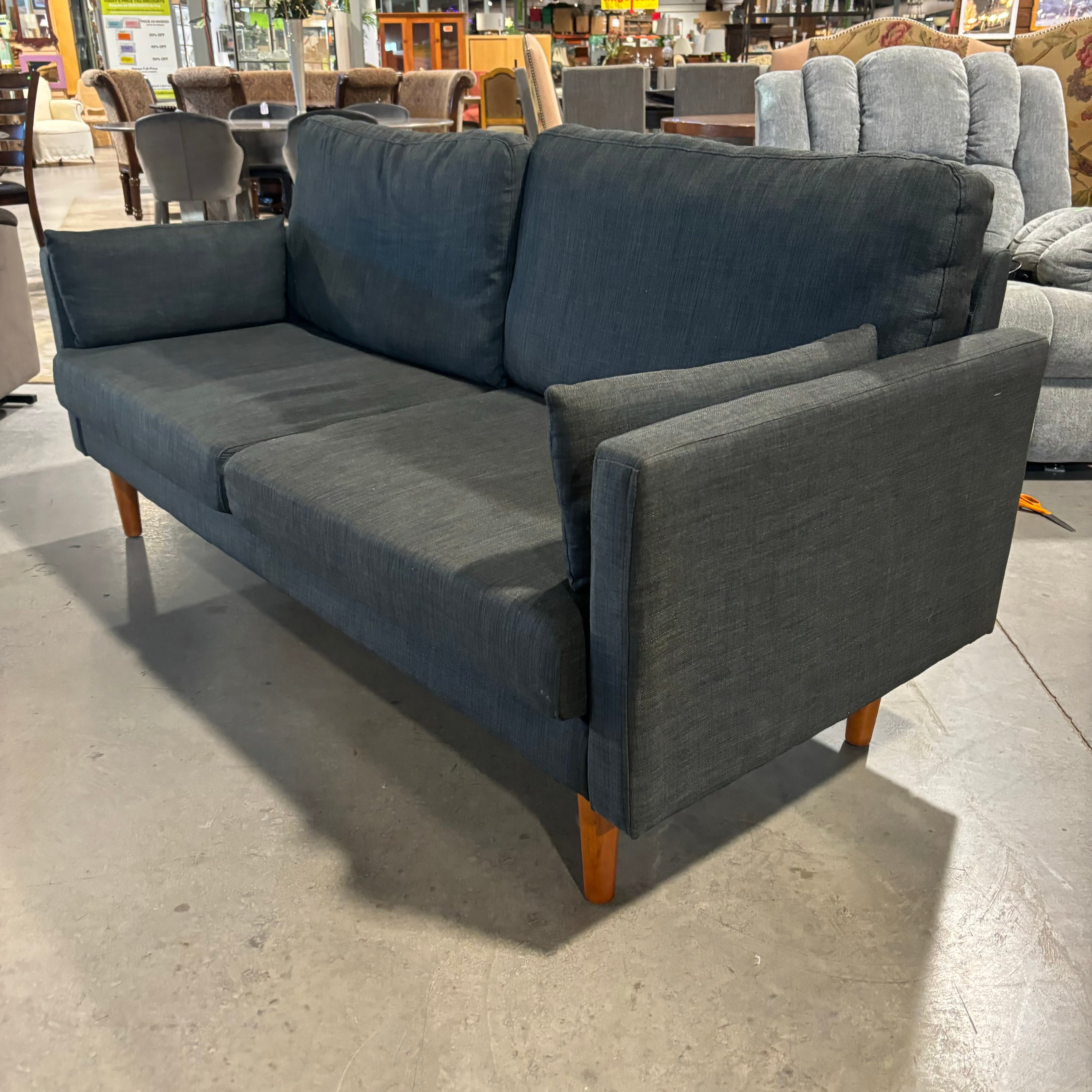 Charcoal Grey Woven Sofa 74"x 31"x 30"