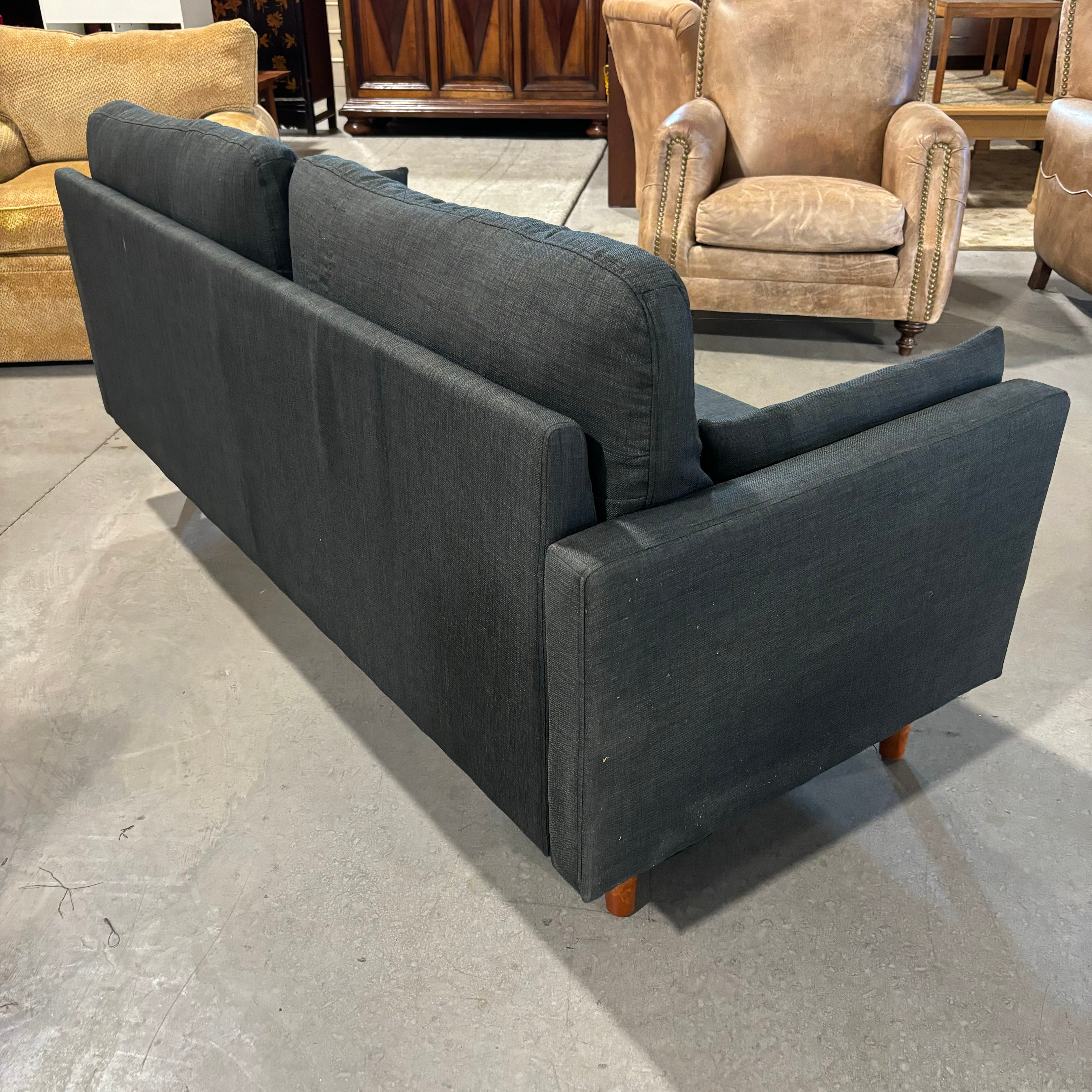 Charcoal Grey Woven Sofa 74"x 31"x 30"
